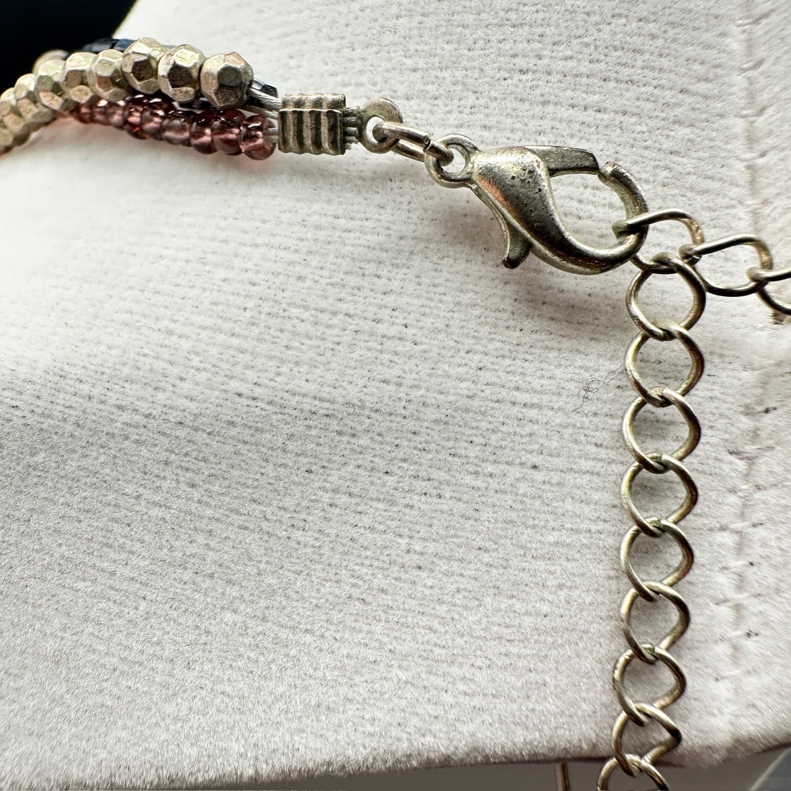 Vintage Cookie Lee Multicolor Adjustable Boho Multi-Strand Beaded Lobster - Thumbnail 7