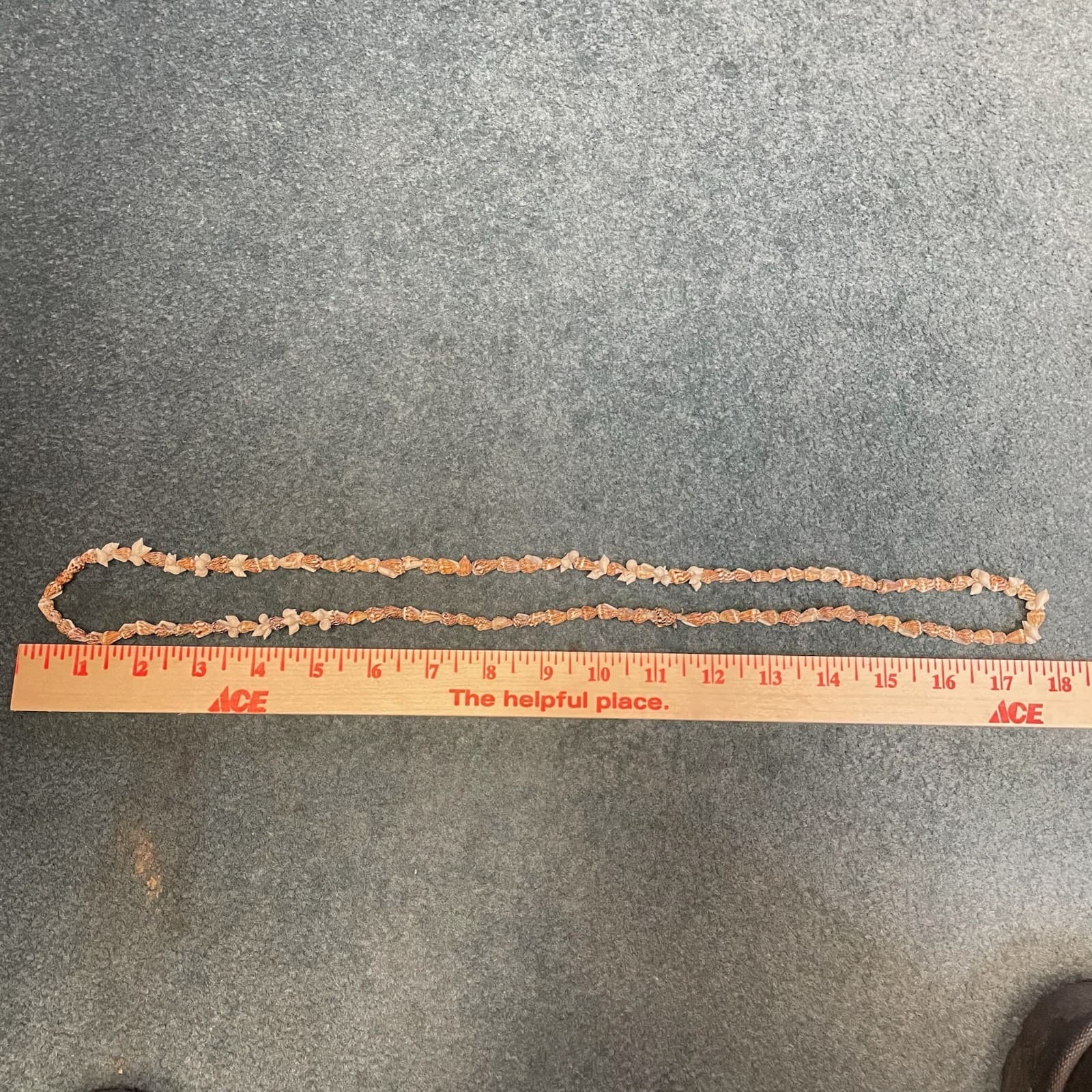 Vintage Beige Cord Classic Seashell Shell Double Stranded Beaded Curled Necklace - Thumbnail 2