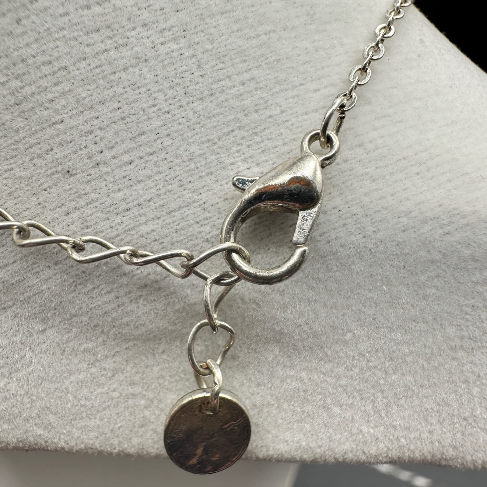 Vintage Claire's Silver-Tone Classic Round Link Butterfly Charm Station Lobster - Thumbnail 5