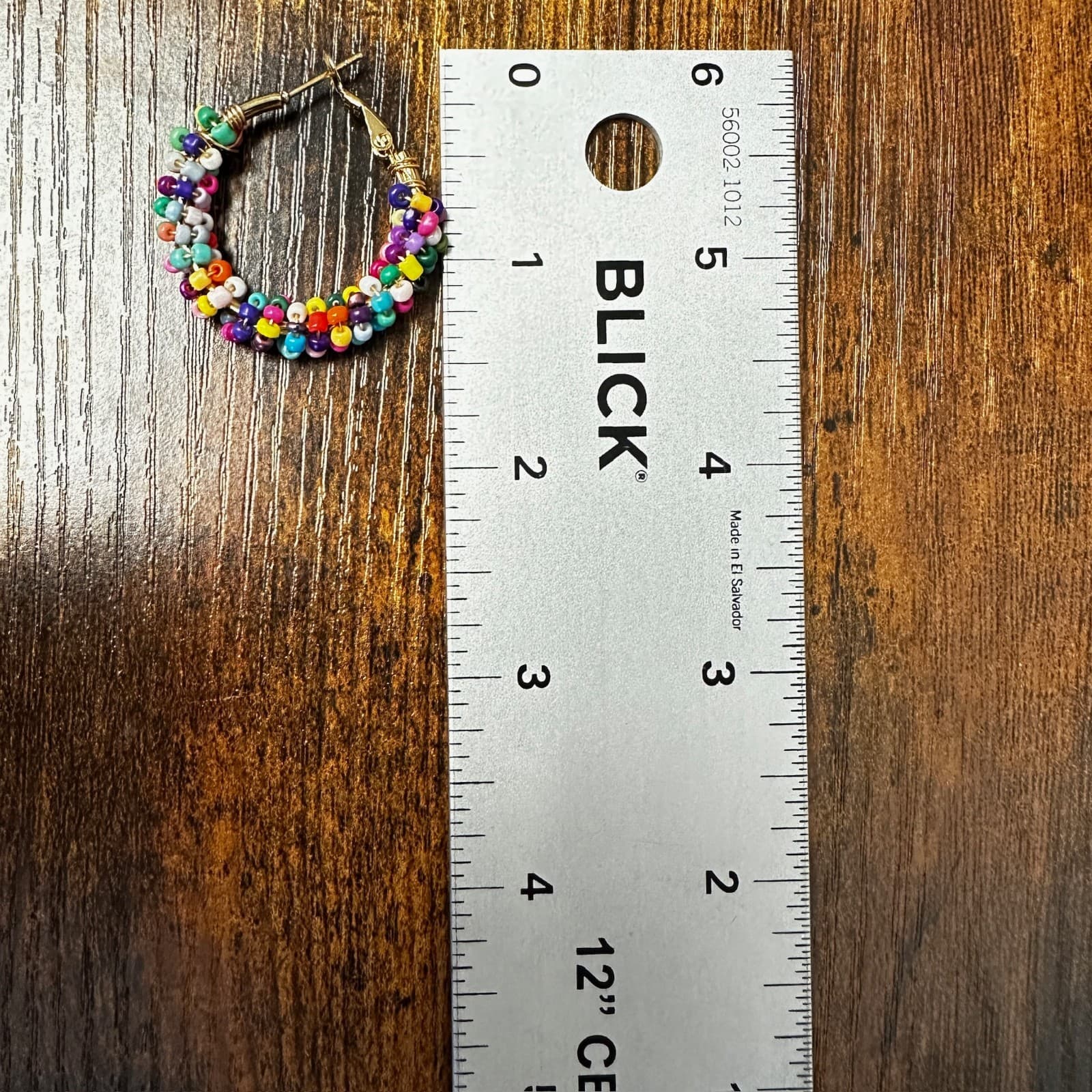 Vintage Colorful Seed Bead Hoop Earrings Boho Y2K Festival Style - Thumbnail 4