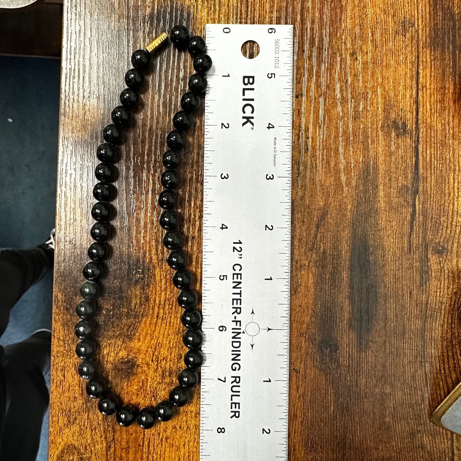 Vintage Black Beaded Round Necklace Classic Glossy Strand Unisex - Thumbnail 5