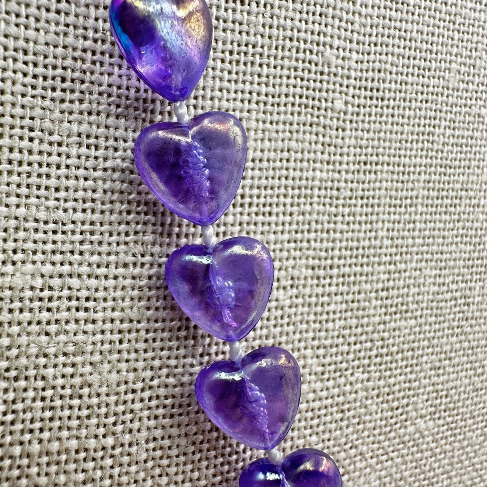 Vintage Purple Faceted Amethyst Heart-Shaped Mala Beaded Fashion Necklace - Thumbnail 6