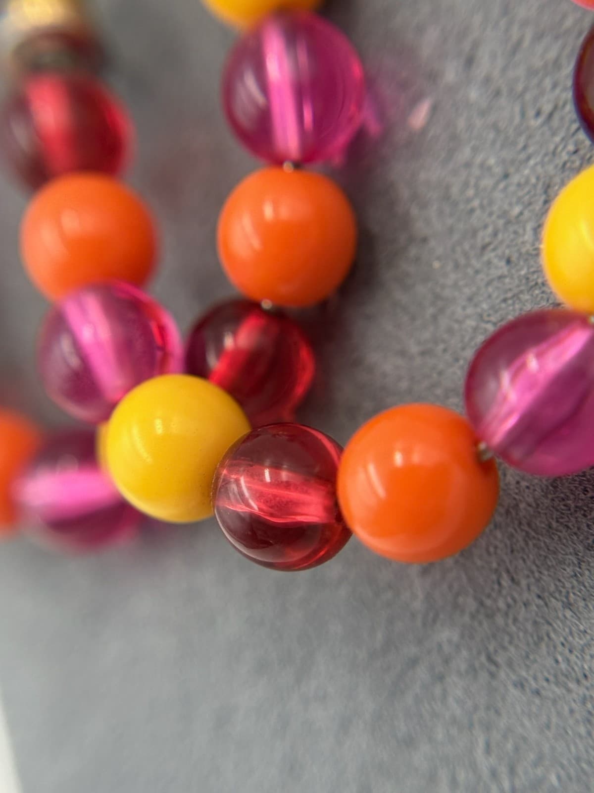 Vintage West German Silver Gold-Toned Multicolored Cube Beaded Hoop Earrings - Thumbnail 6