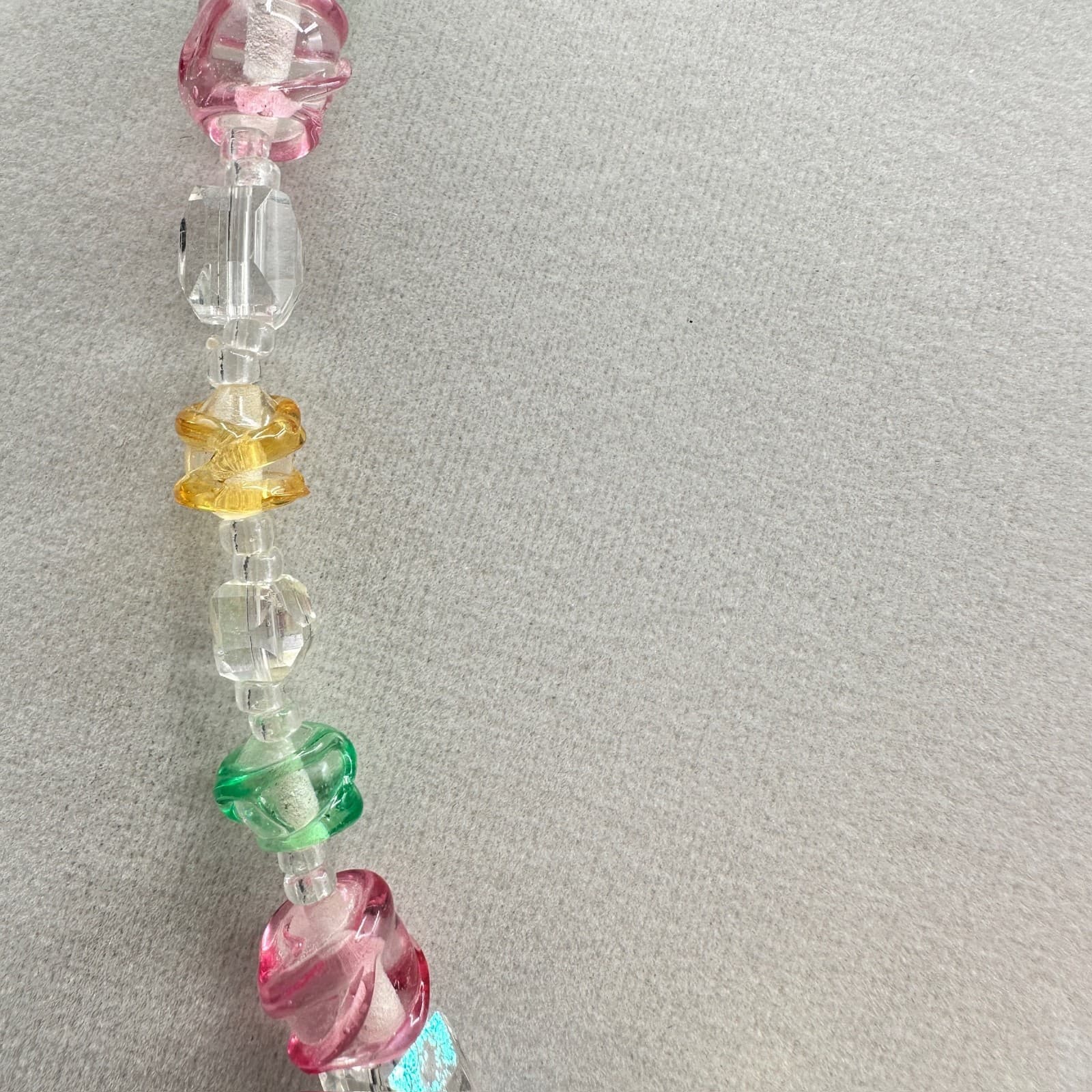 Vintage Multicolor Transparent Candy Gummy Bear Rainbow Beaded Toogle Necklace - Thumbnail 6