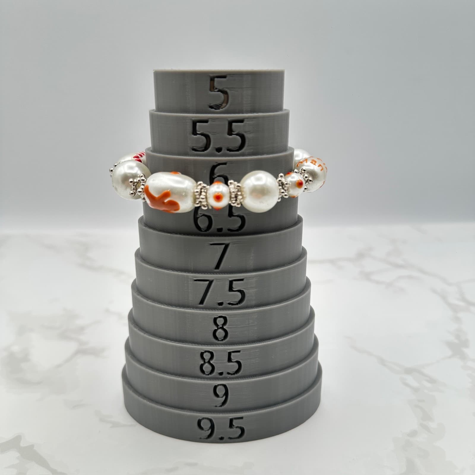 Vintage Multicolor Painted Christmas Gingerbread Man Glass Beaded Stretch - Thumbnail 8