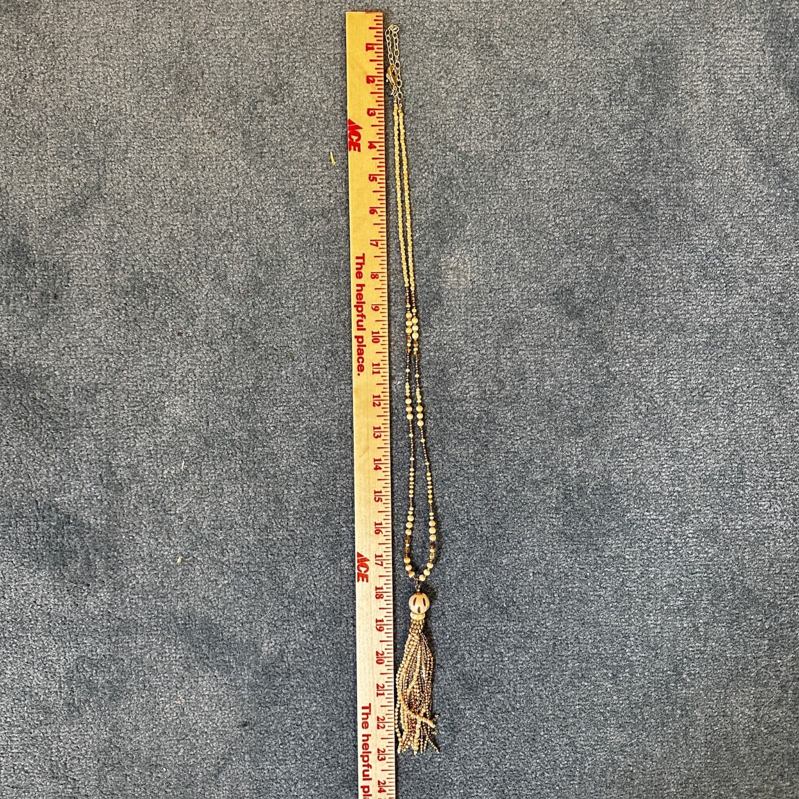 Vintage Chico's Handmade Bohemian Yoga Wooden Tassel Beaded Fashion Lobster - Thumbnail 9