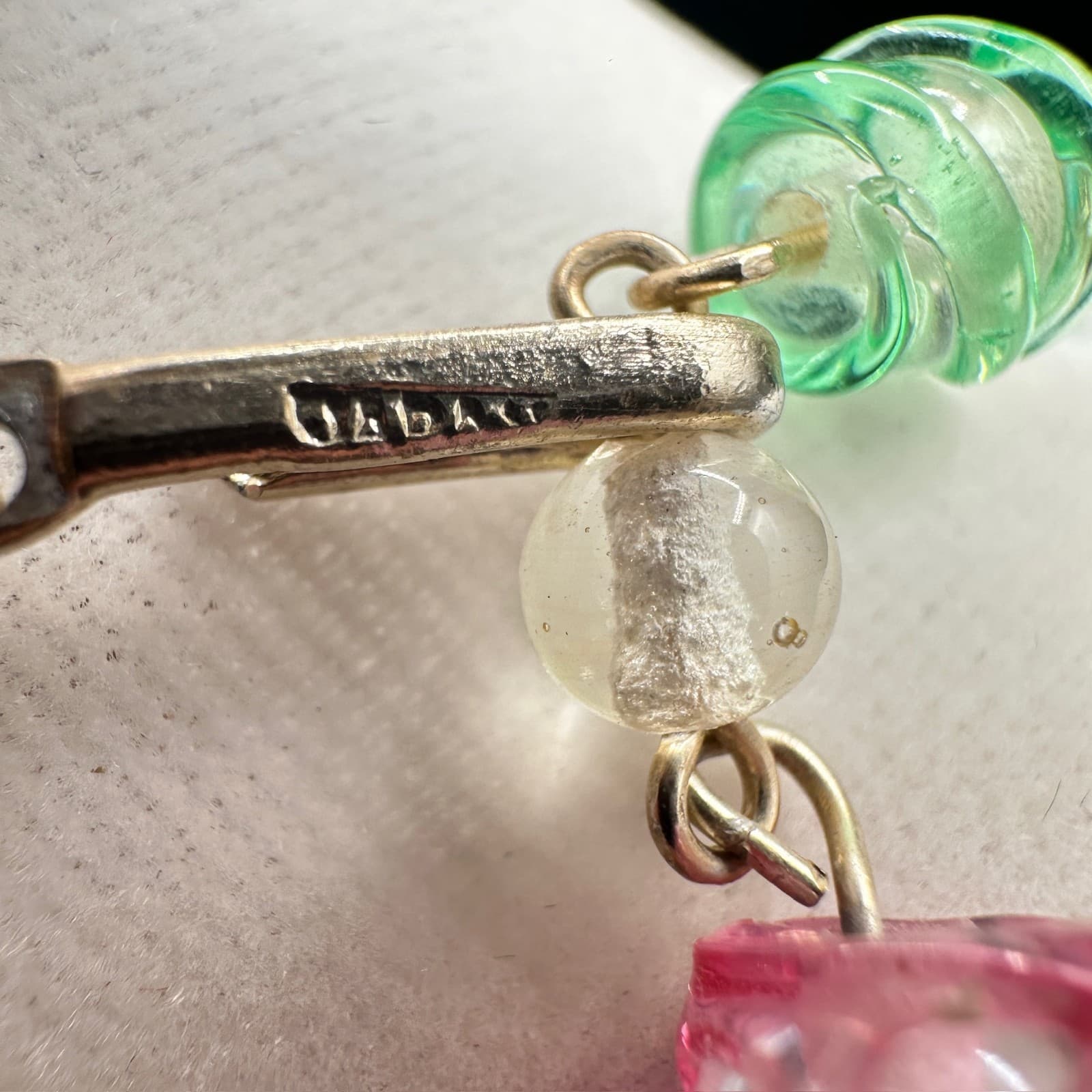 Vintage Multicolor Transparent Candy Gummy Bear Rainbow Beaded Toogle Necklace - Thumbnail 8