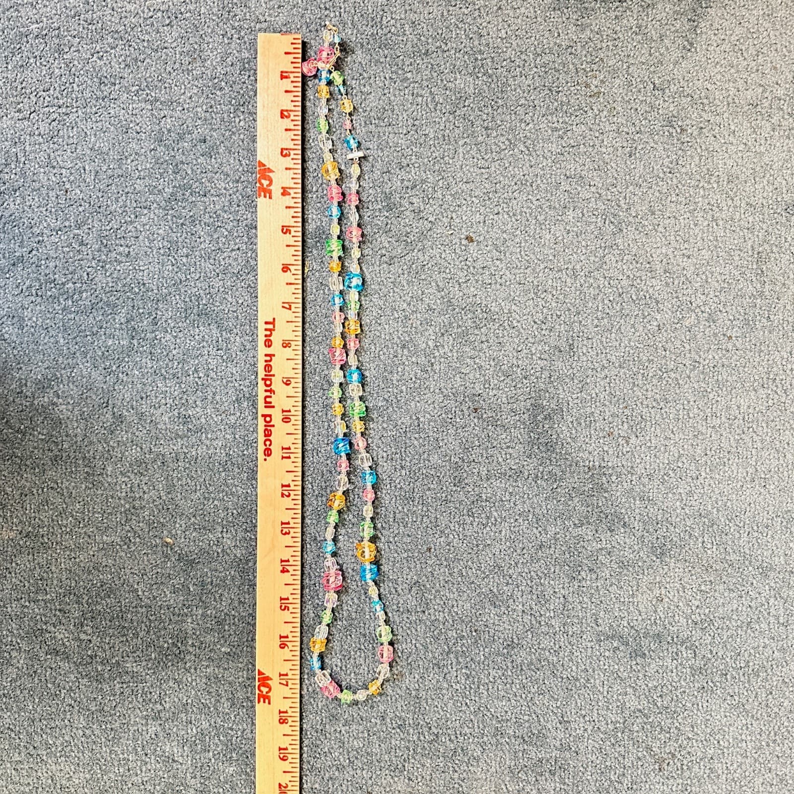 Vintage Multicolor Transparent Candy Gummy Bear Rainbow Beaded Toogle Necklace - Thumbnail 10