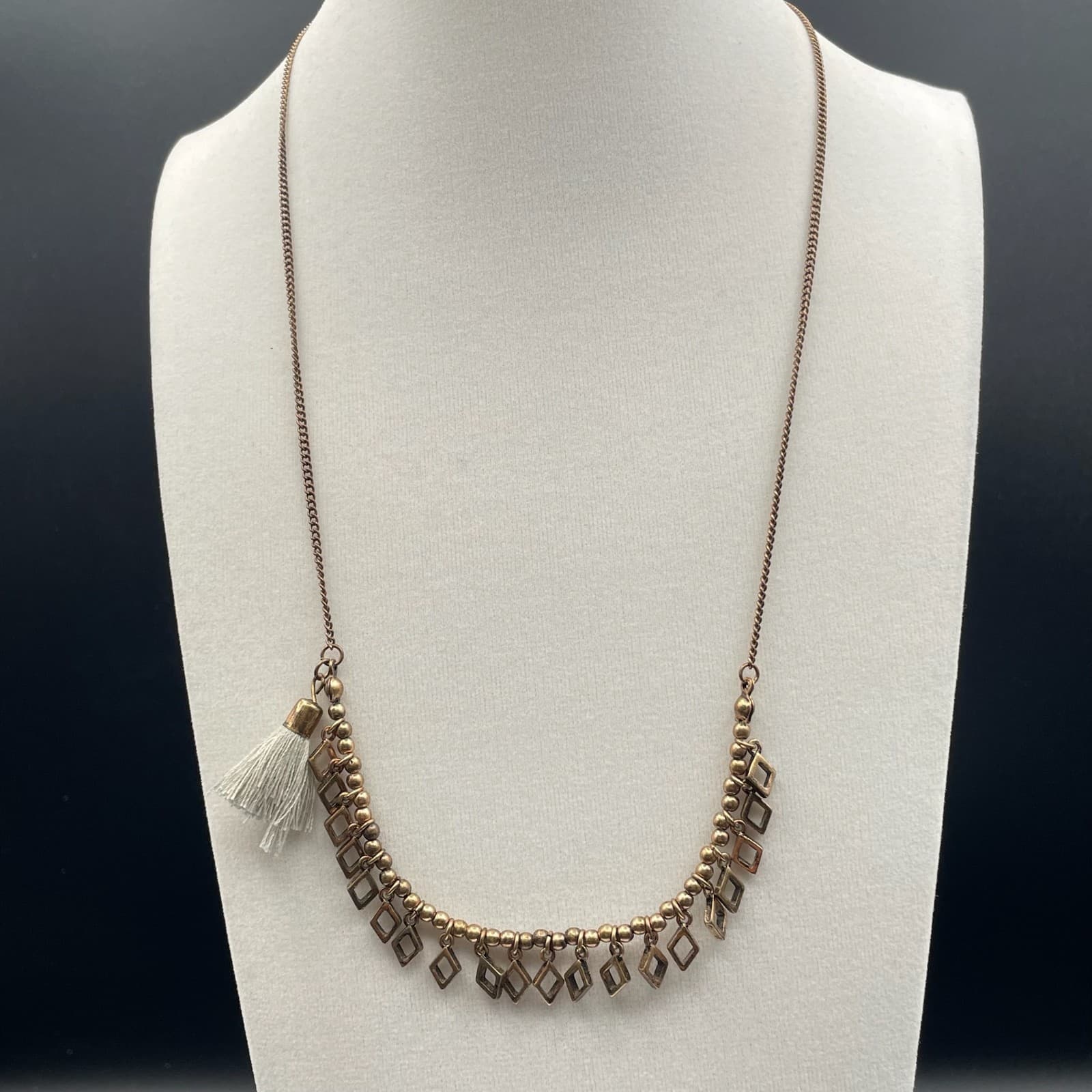 Vintage Bohemian Bronze-Tone Classic Adjustable Statement Beaded Tassel Lobster - Image 1