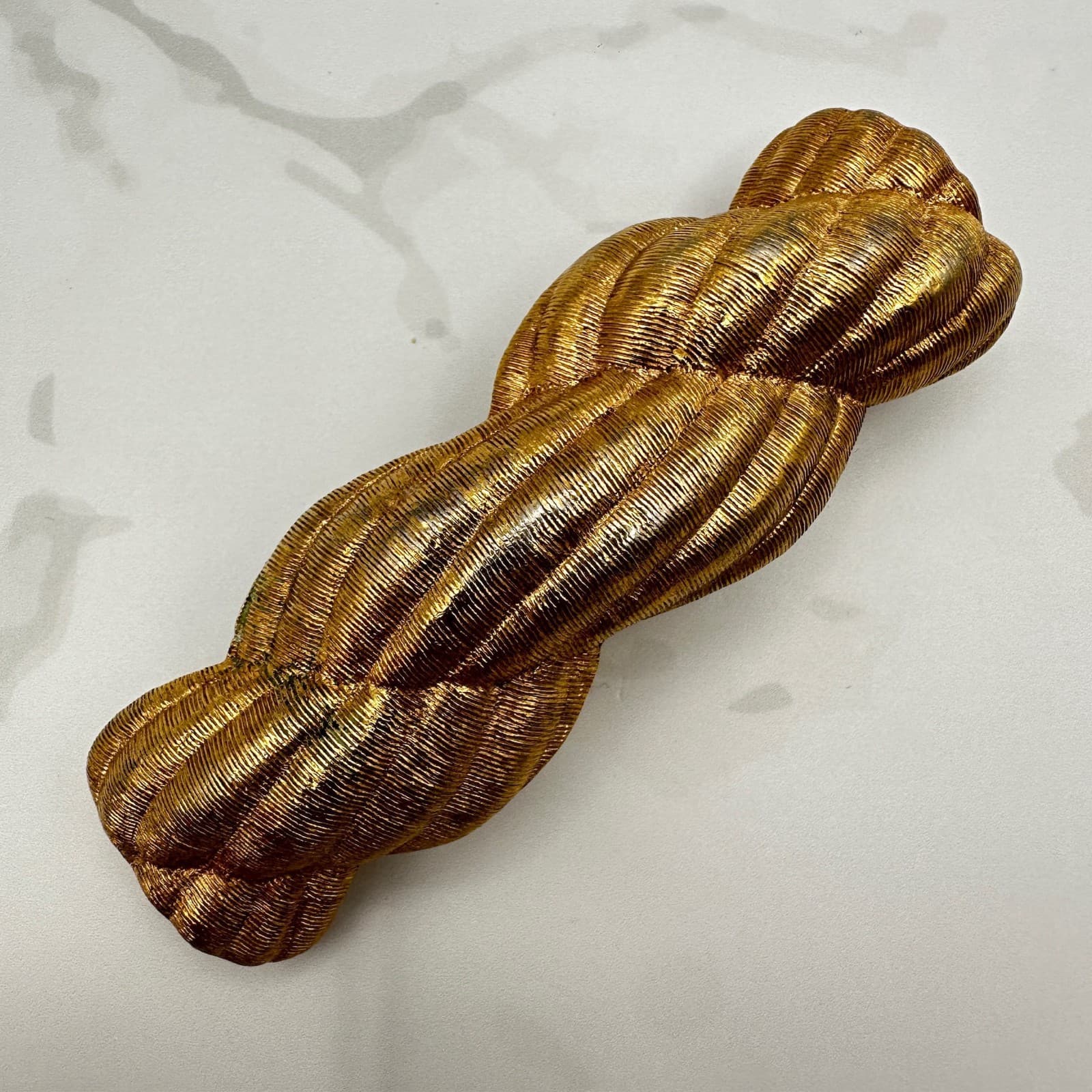 Vintage Gold-Tone Twisted Rope French Fashion Classic Hair Barrette Clip - Image 1