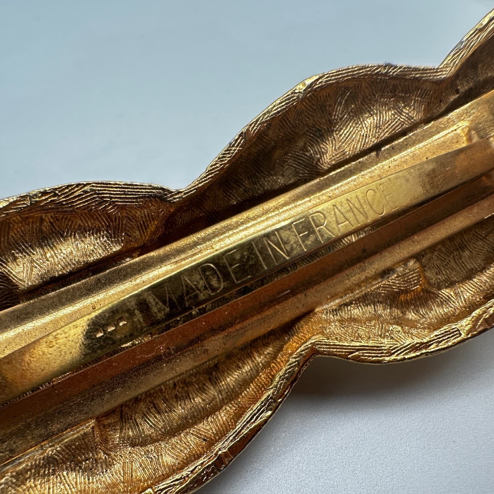 Vintage Gold-Tone Twisted Rope French Fashion Classic Hair Barrette Clip - Thumbnail 6