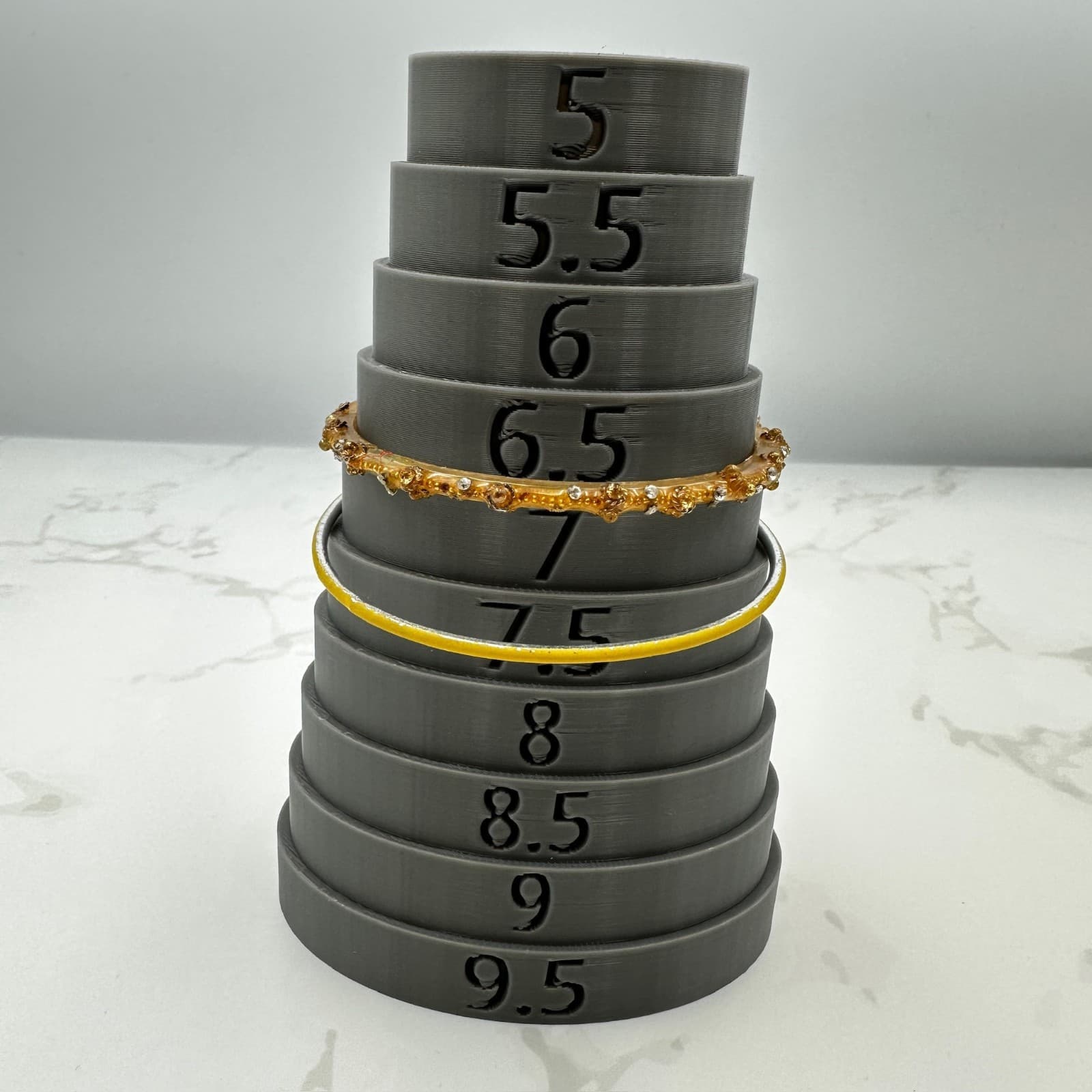 Vintage Cubic Zirconia Yellow Gold-Tone Classic Fashion Cuff Bangle Bracelet - Thumbnail 6