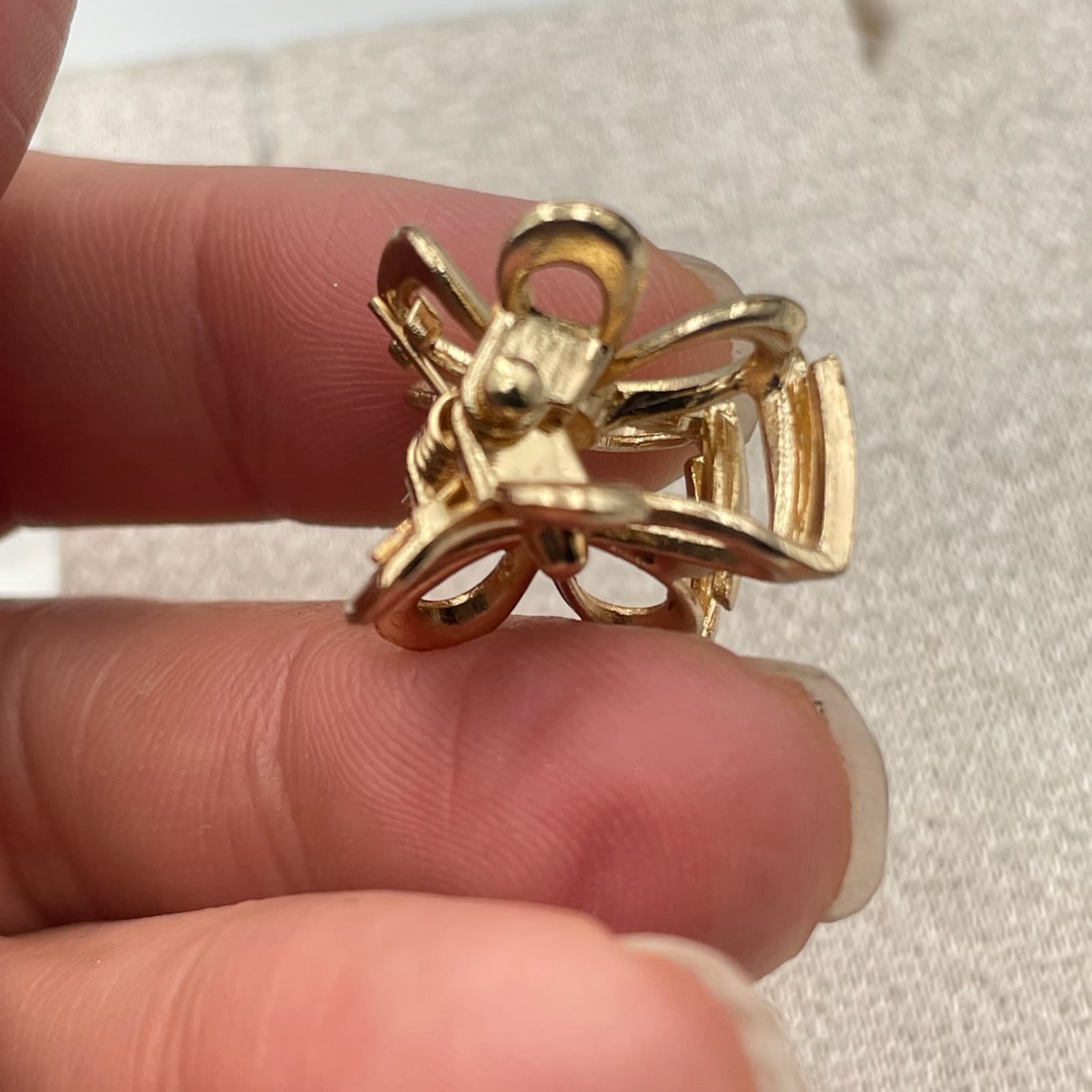 Vintage VTG Mini Hair Claw Clip Gold Tone Heart Shape Small Jaw Clip Accessory - Thumbnail 20