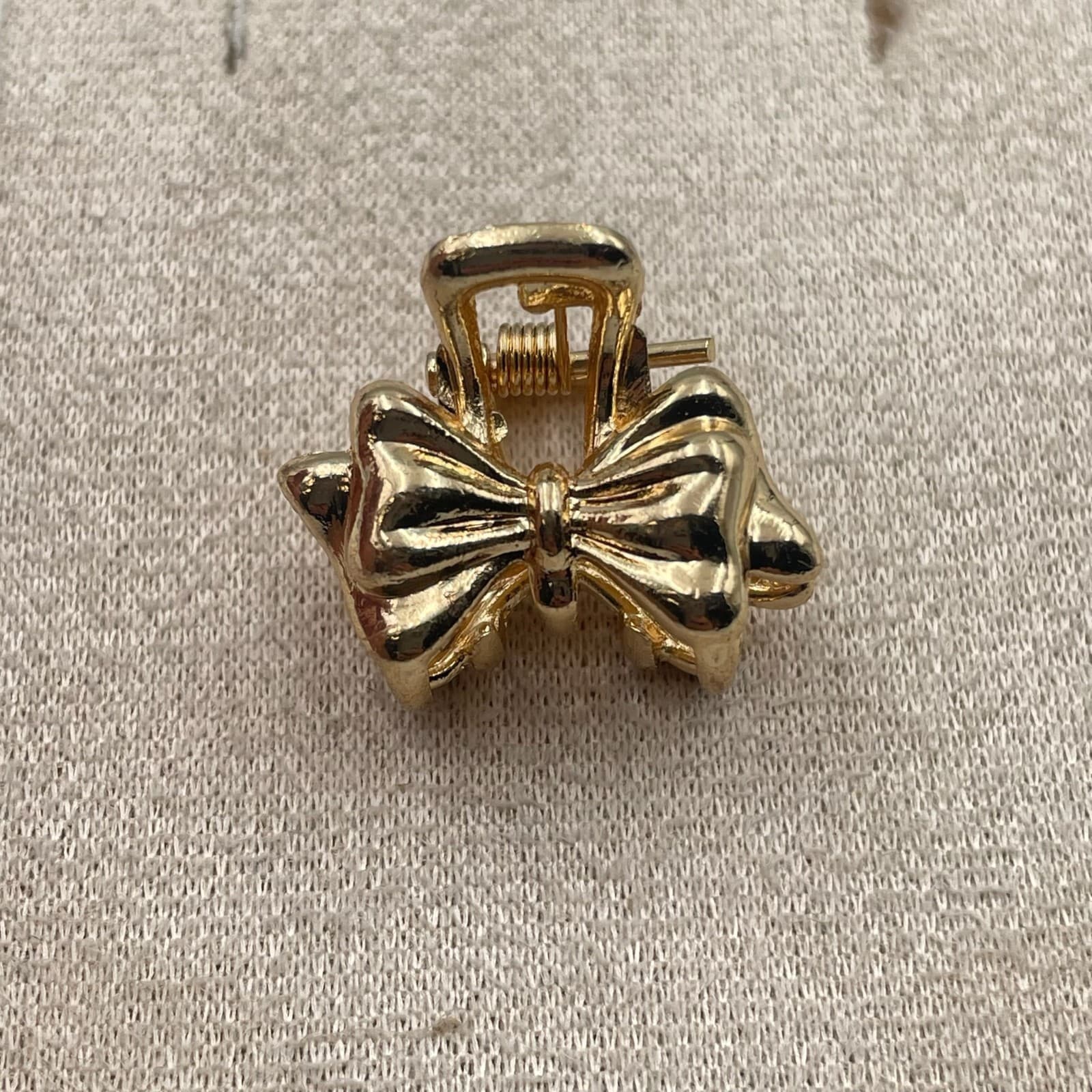 Vintage VTG Mini Hair Claw Clip Gold Tone Heart Shape Small Jaw Clip Accessory - Thumbnail 7