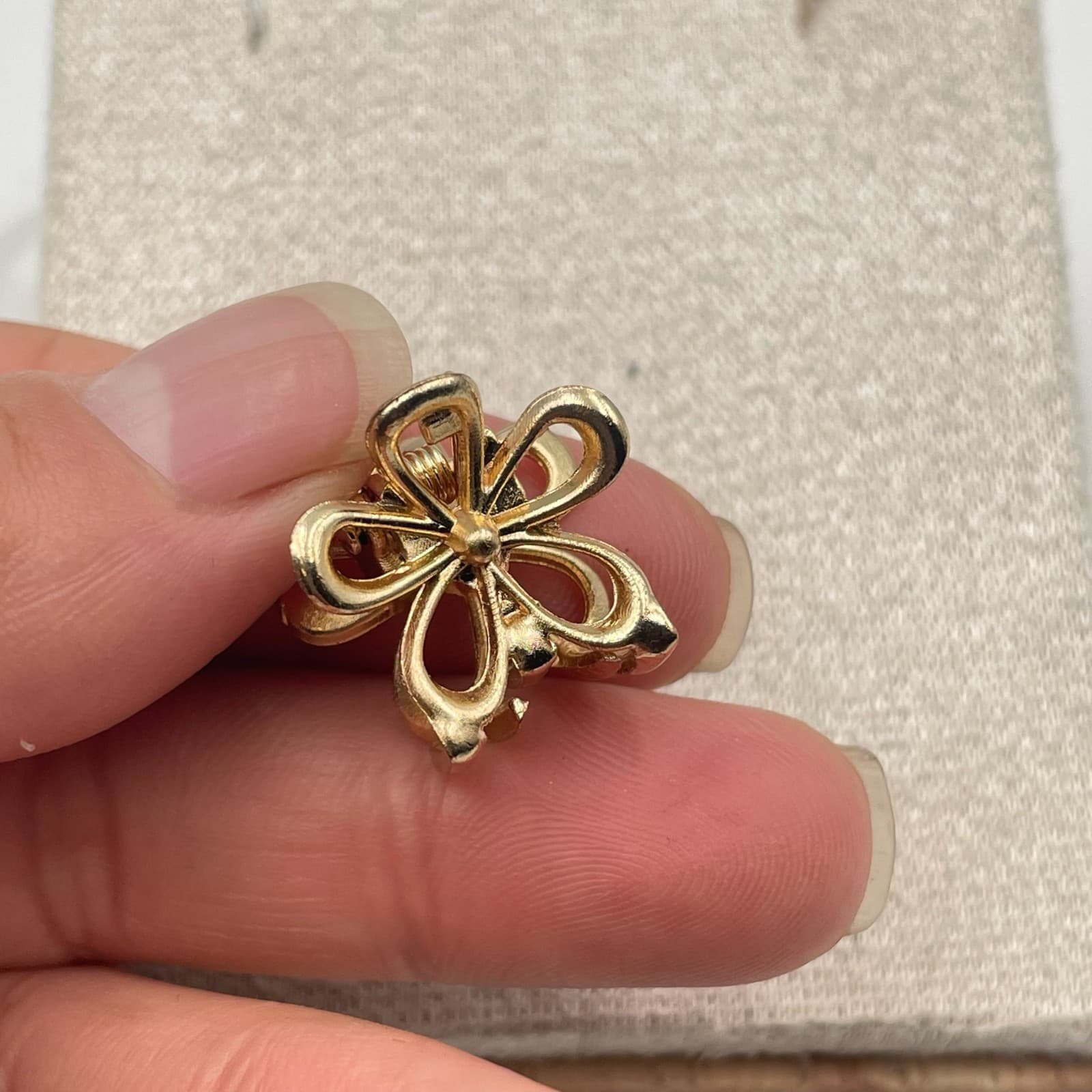 Vintage VTG Mini Hair Claw Clip Gold Tone Heart Shape Small Jaw Clip Accessory - Thumbnail 14