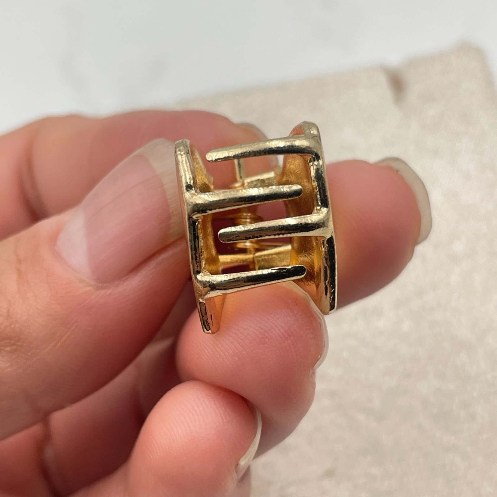 Vintage VTG Mini Hair Claw Clip Gold Tone Heart Shape Small Jaw Clip Accessory - Thumbnail 11