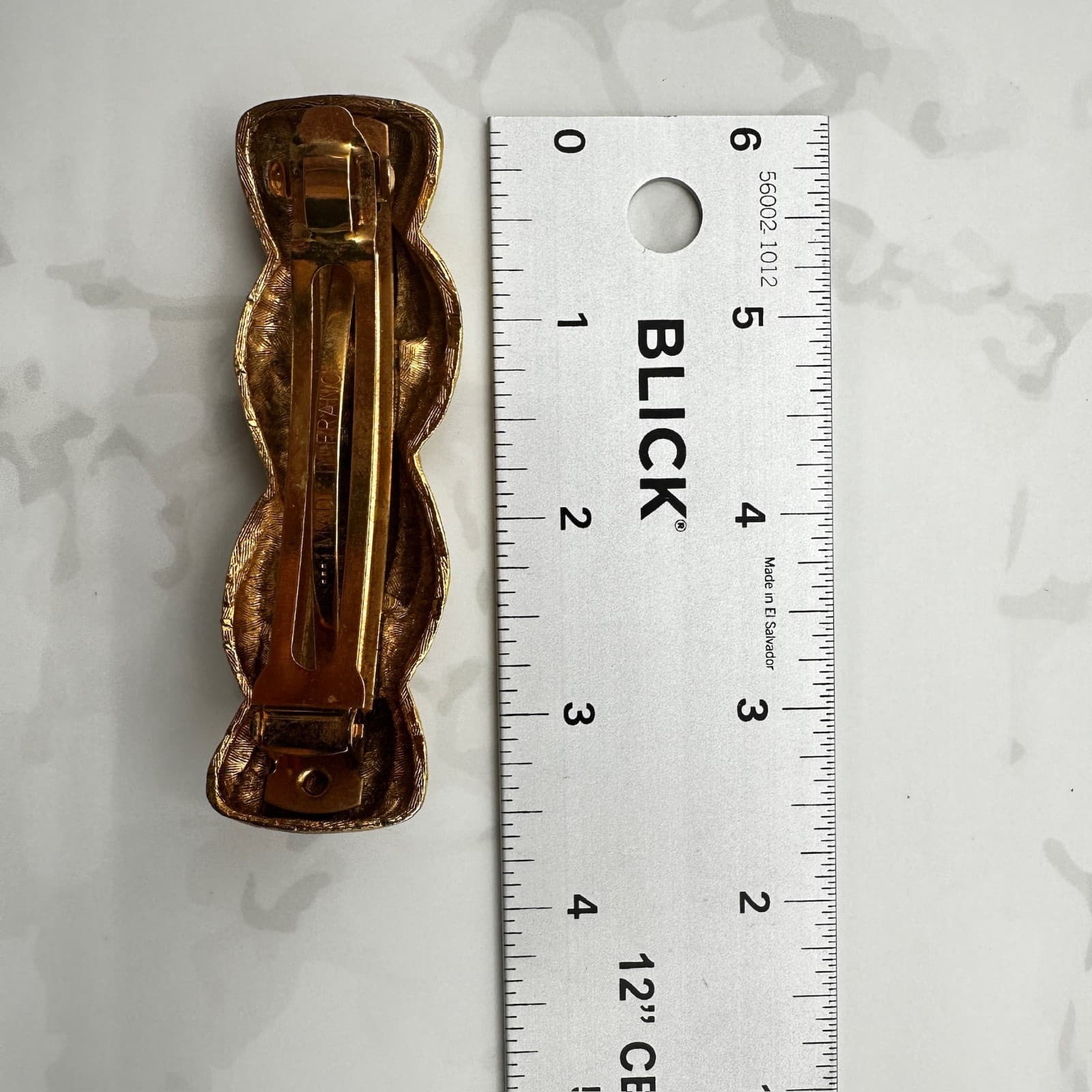 Vintage Gold-Tone Twisted Rope French Fashion Classic Hair Barrette Clip - Thumbnail 8