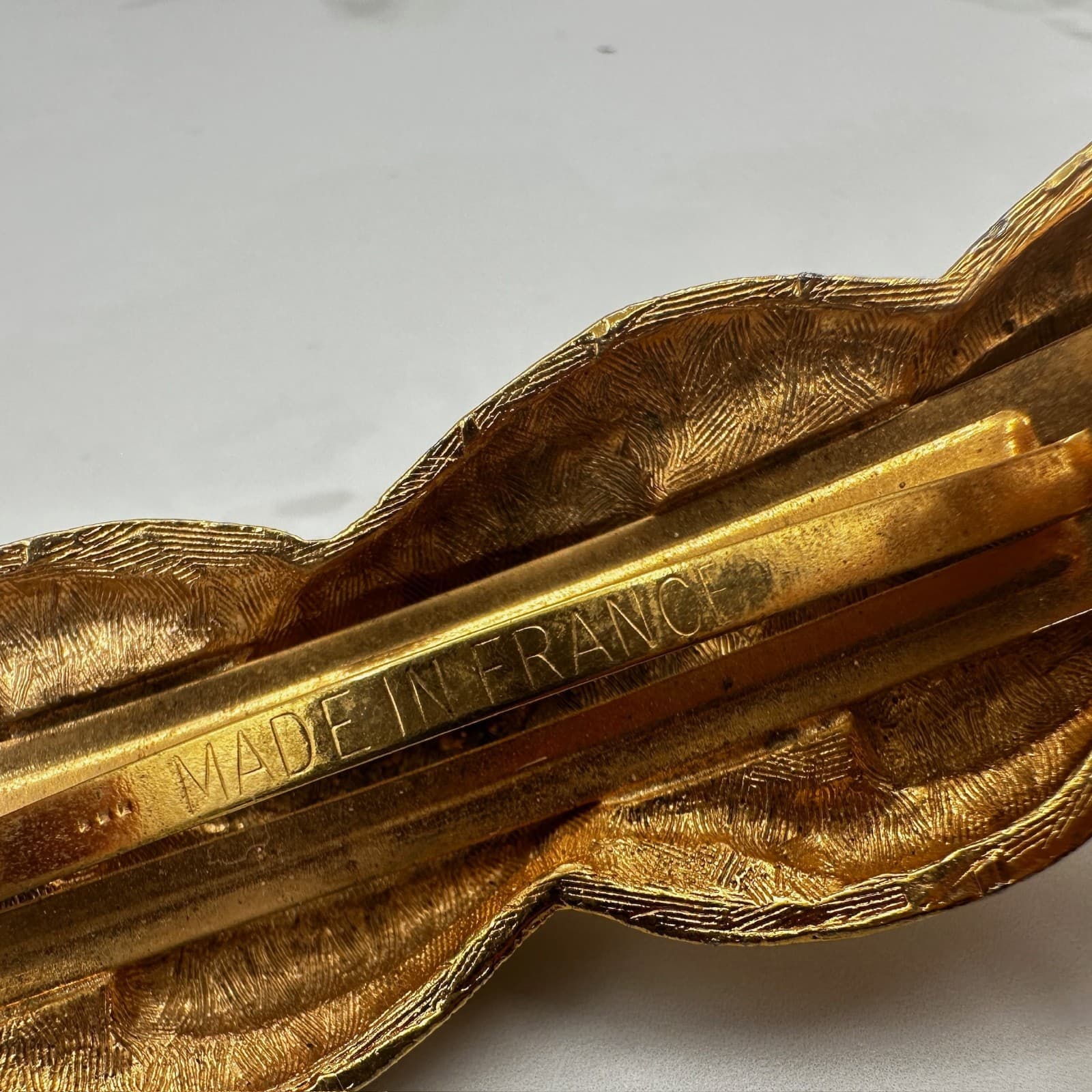 Vintage Gold-Tone Twisted Rope French Fashion Classic Hair Barrette Clip - Thumbnail 7