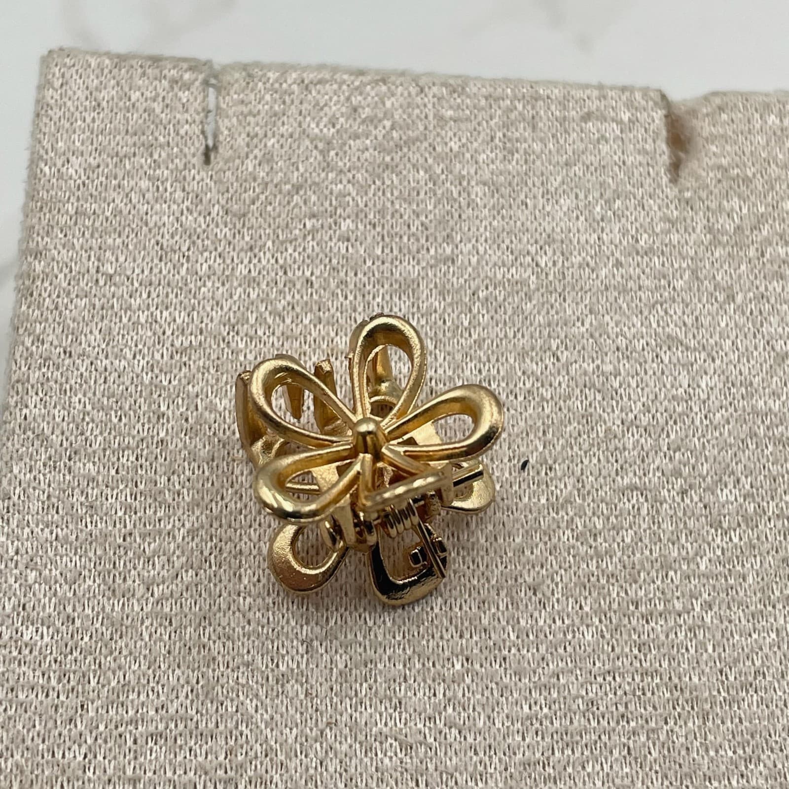 Vintage VTG Mini Hair Claw Clip Gold Tone Heart Shape Small Jaw Clip Accessory - Thumbnail 12