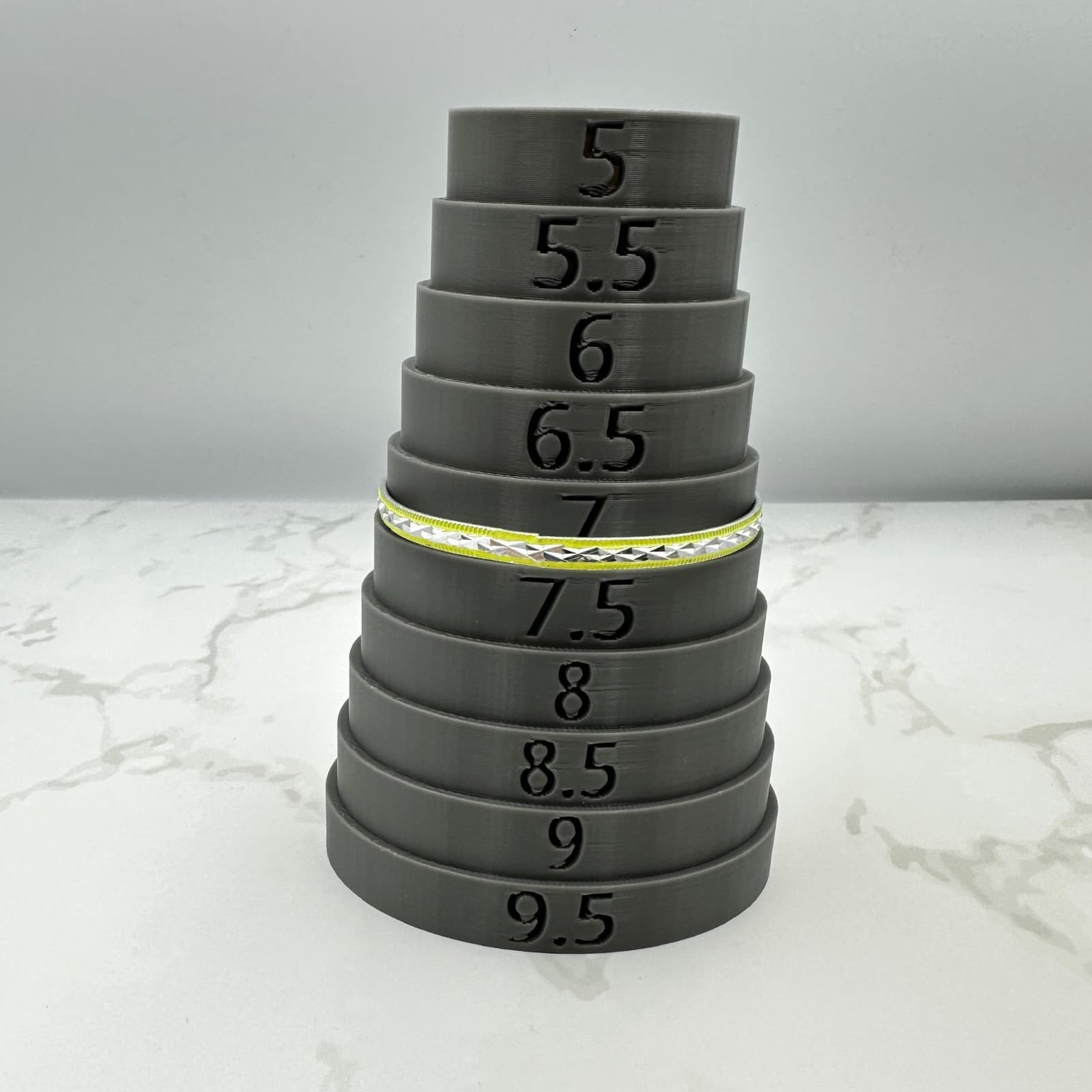 Vintage Neon Yellow Silver-Tone Diamond-Cut Fashion Thin Bangle Bracelet - Thumbnail 5