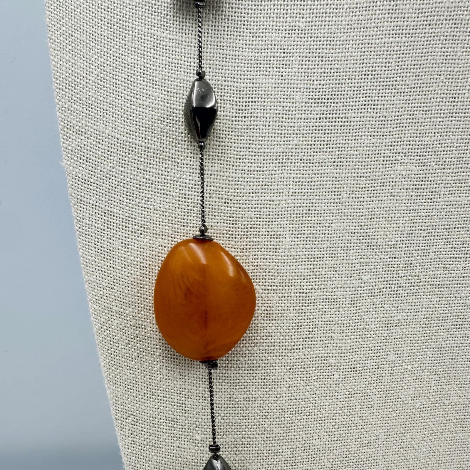 Vintage Contemporary Silver-Tone Chain Whimsigoth Agate Beaded Statement - Thumbnail 5