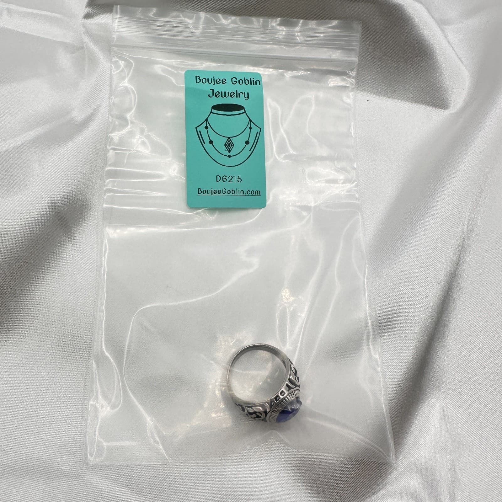 Vintage Y2K Filigree Silver Tone Blue Stone Ring Unisex Classic Fashion Jewelry - Thumbnail 11