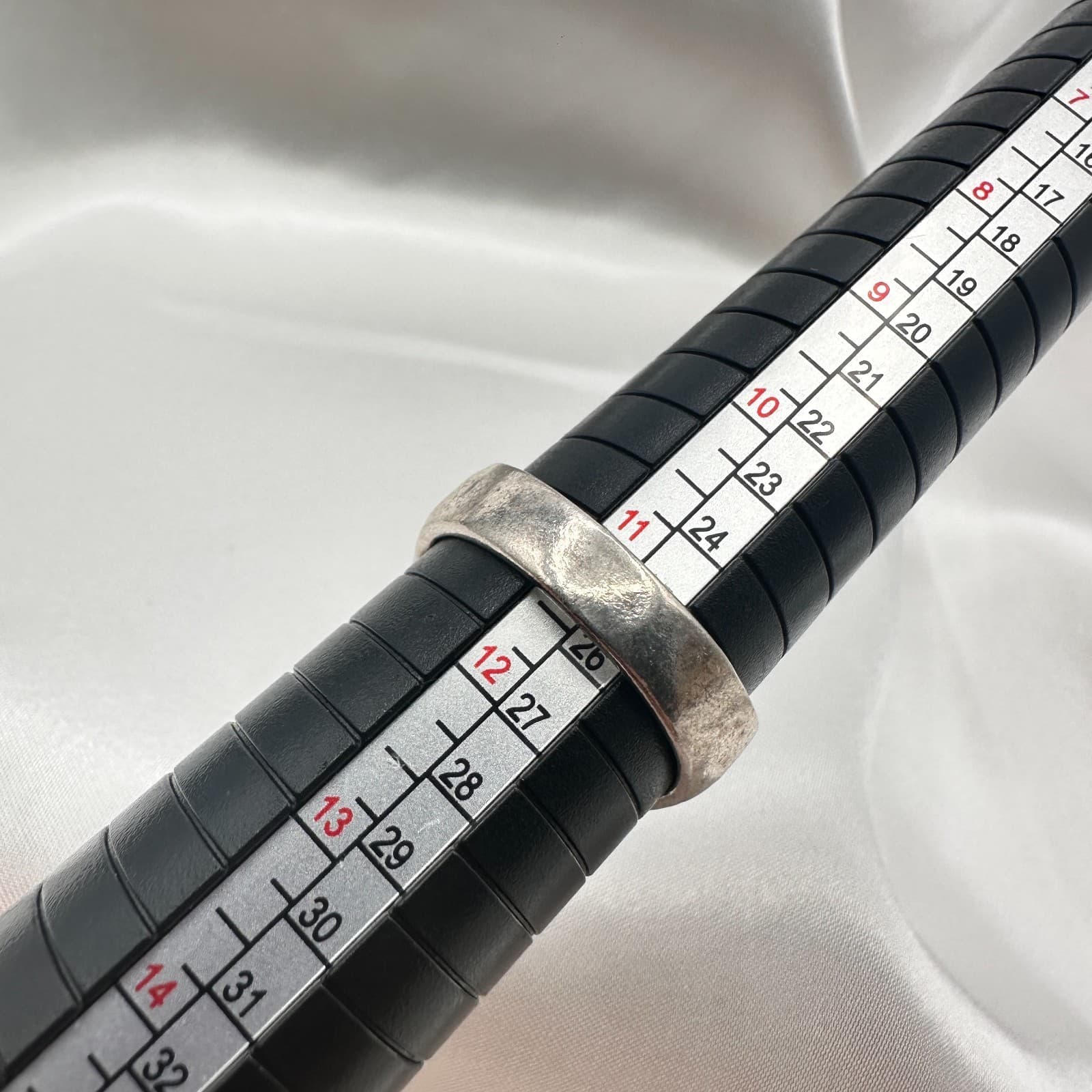 Vintage Y2K Filigree Silver Tone Black Onyx Stone Ring Men's Classic Jewelry - Thumbnail 10