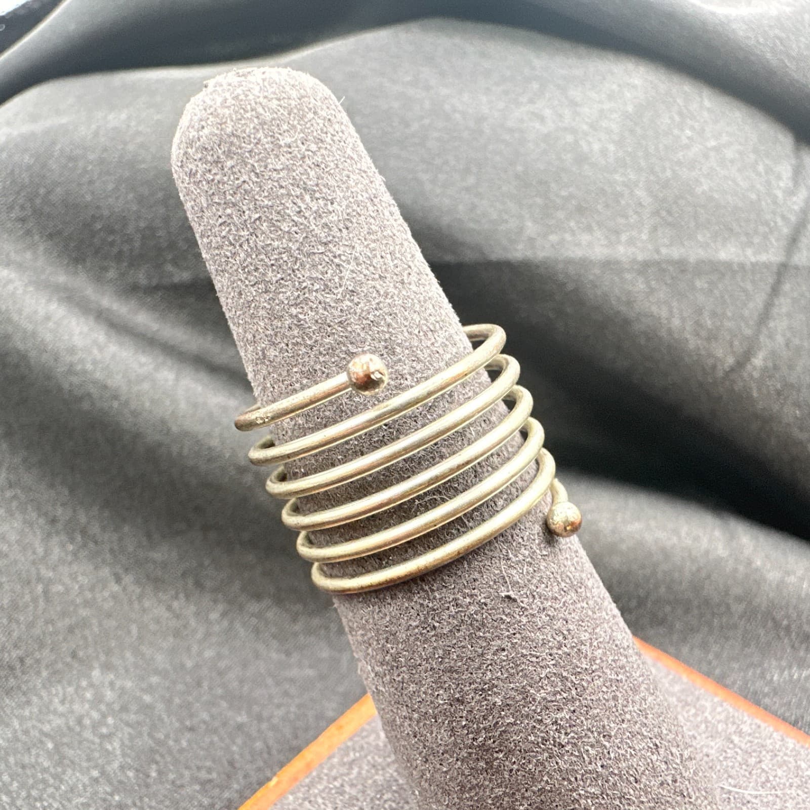 Vintage Y2K Silver Tone Spiral Coil Wrap Ring Women's Classic Fashion Jewelry - Thumbnail 7