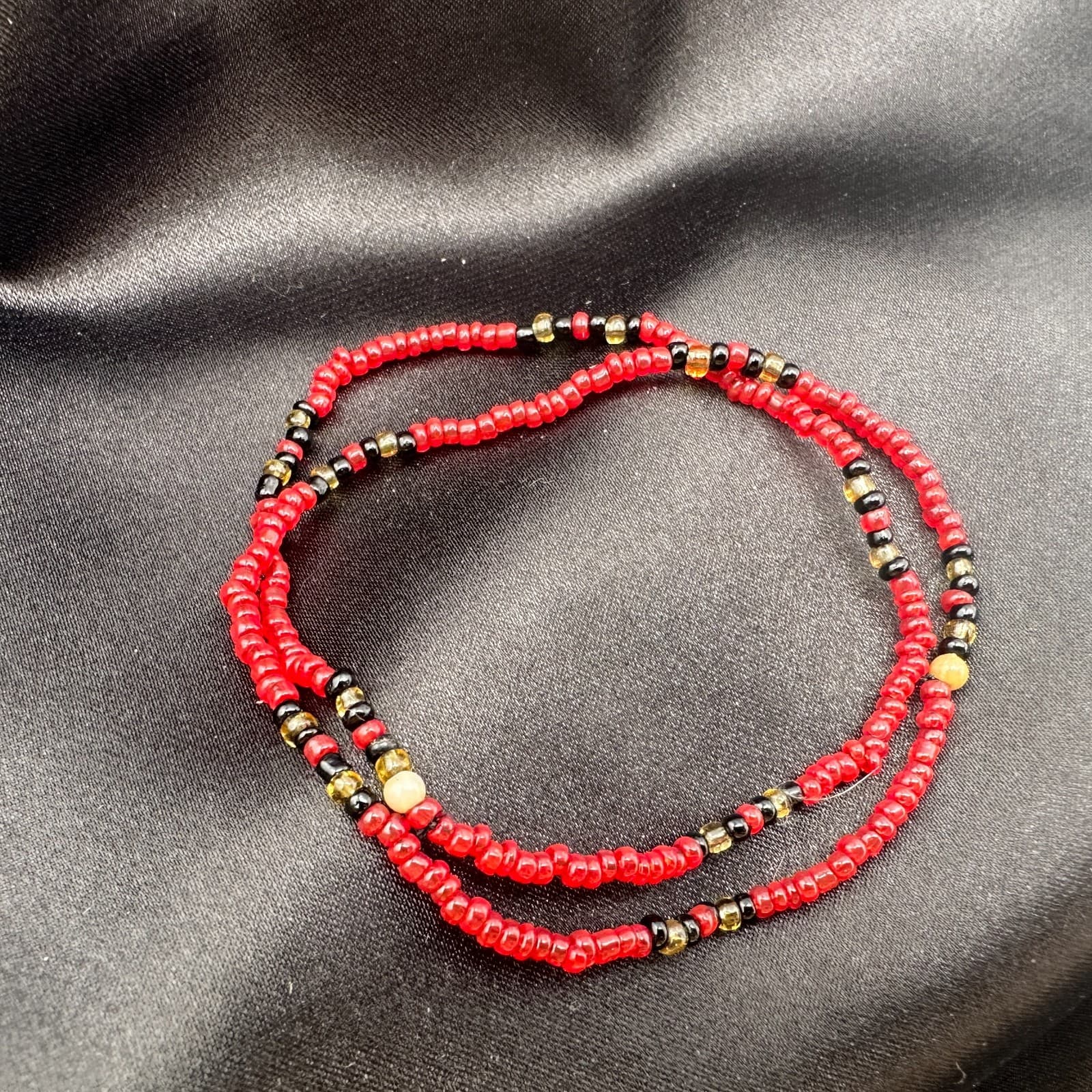 Vintage 90s Glass Seed Bead Bracelets Set Classic Retro Fashion Women's jewelry - Thumbnail 6