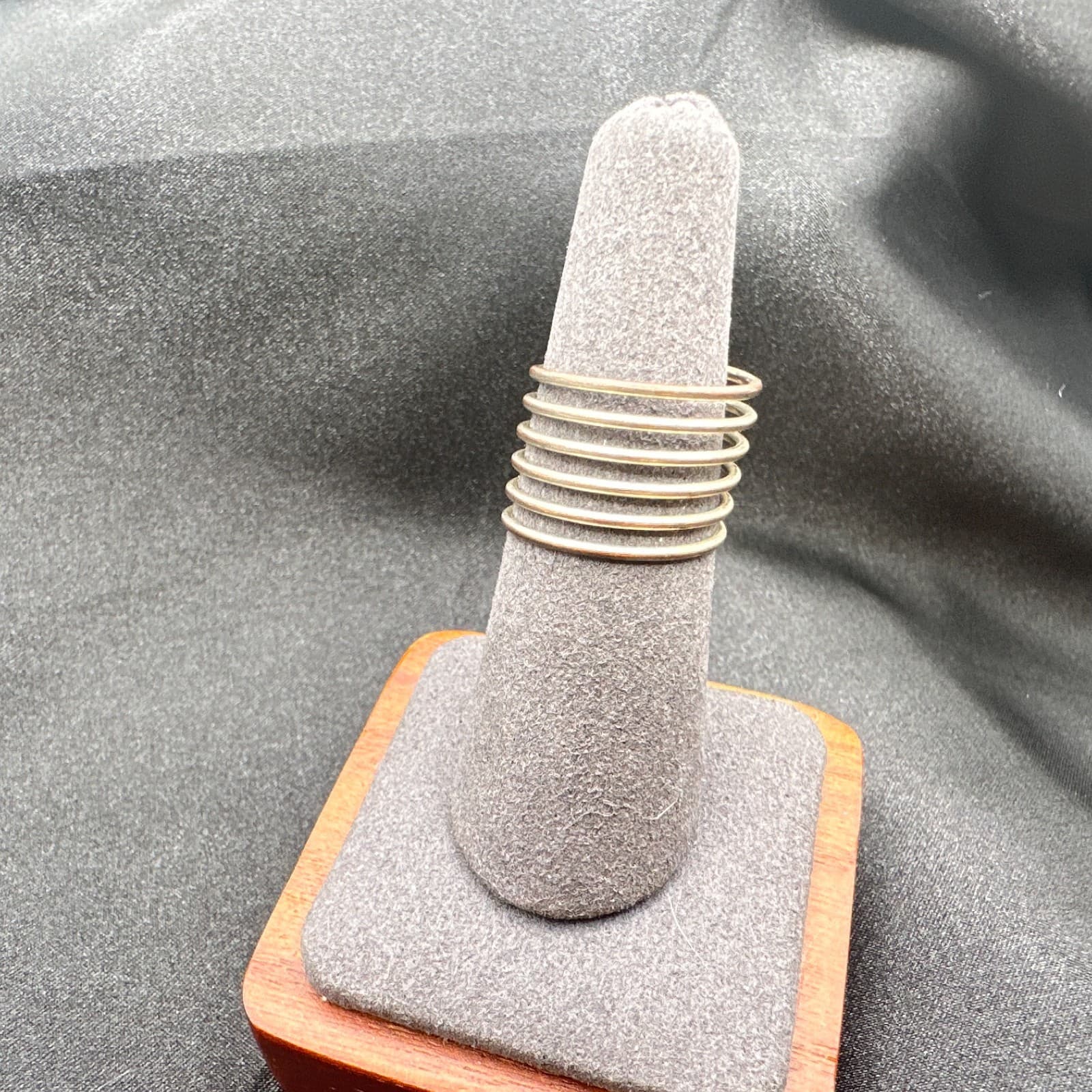 Vintage Y2K Silver Tone Spiral Coil Wrap Ring Women's Classic Fashion Jewelry - Thumbnail 5