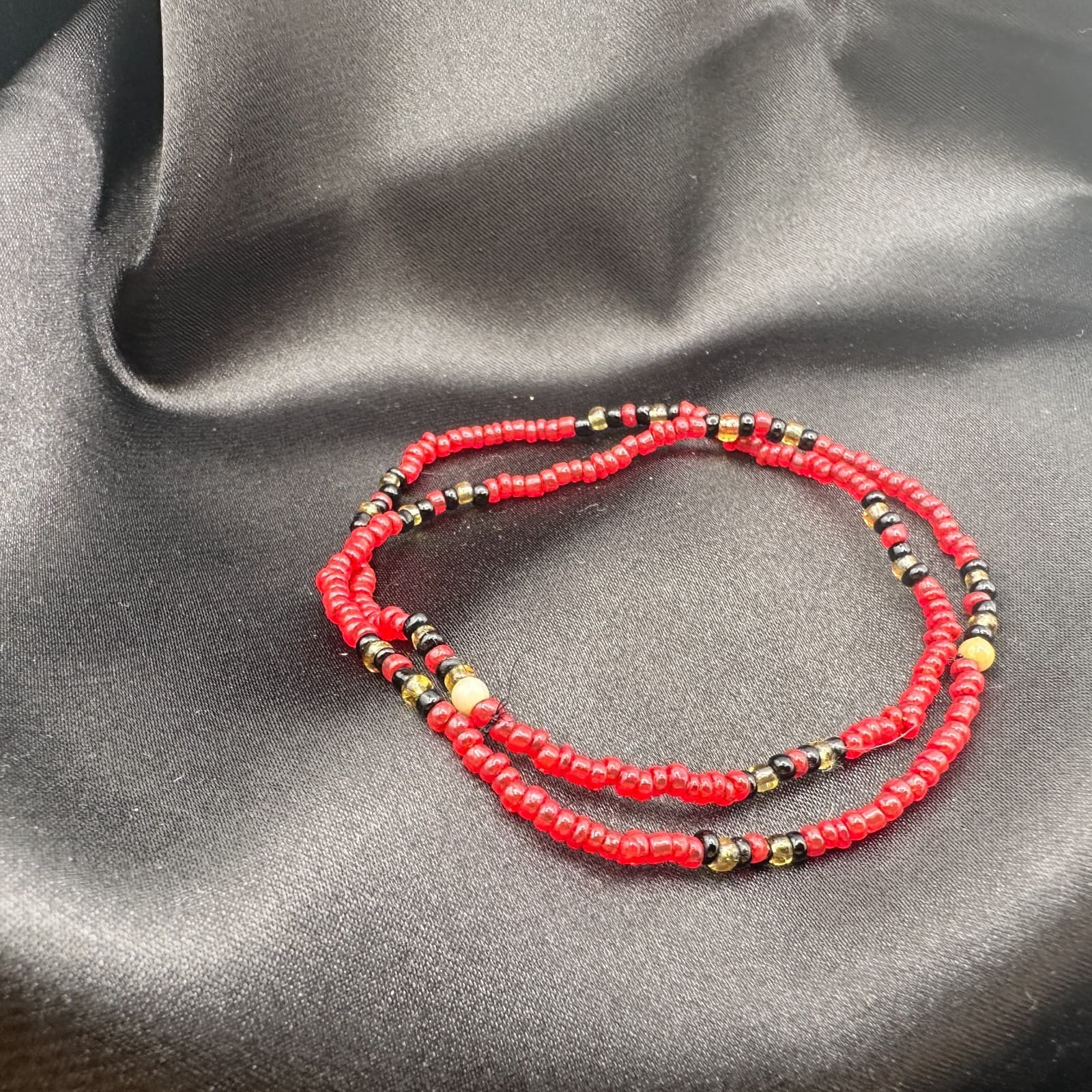 Vintage 90s Glass Seed Bead Bracelets Set Classic Retro Fashion Women's jewelry - Thumbnail 5