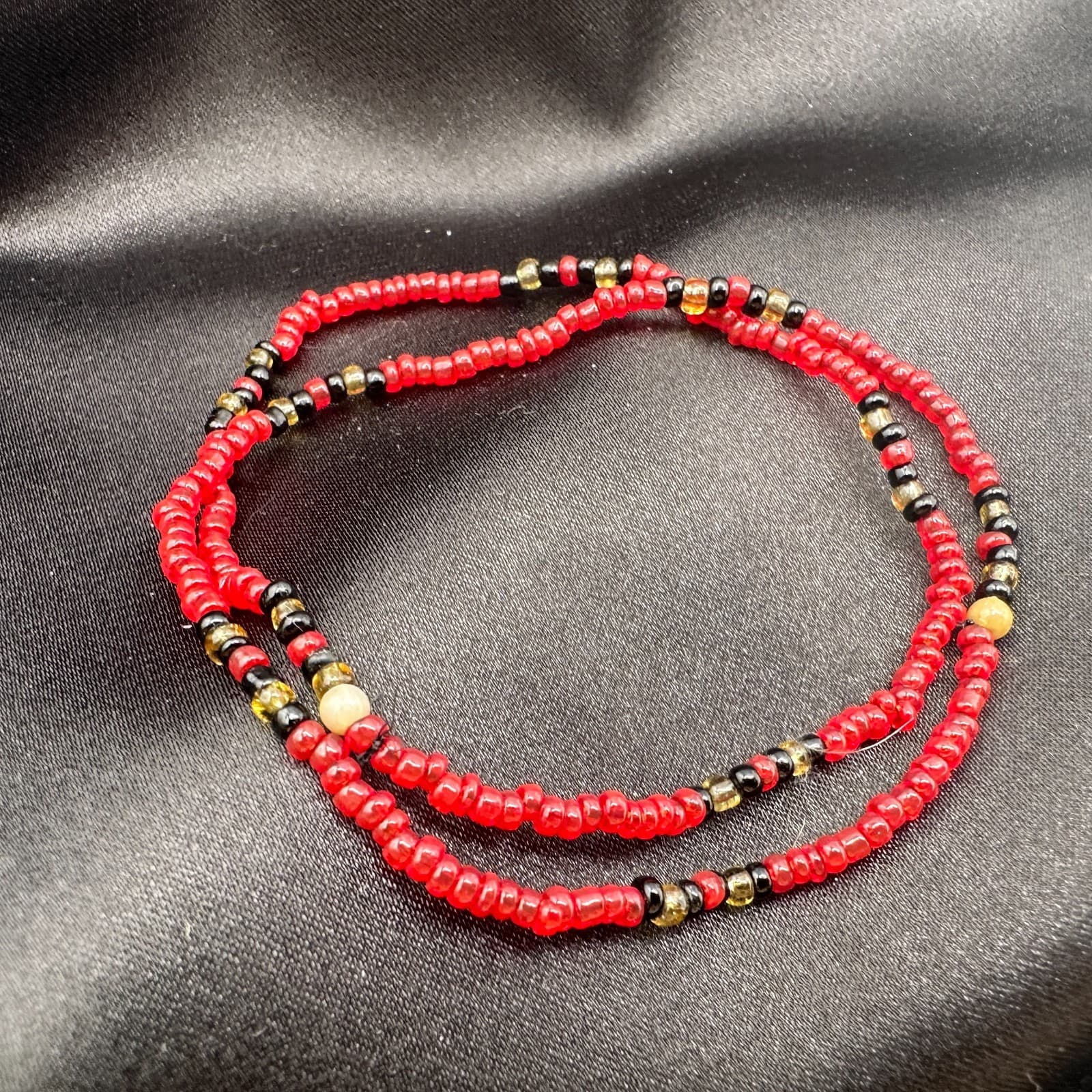 Vintage 90s Glass Seed Bead Bracelets Set Classic Retro Fashion Women's jewelry - Thumbnail 7