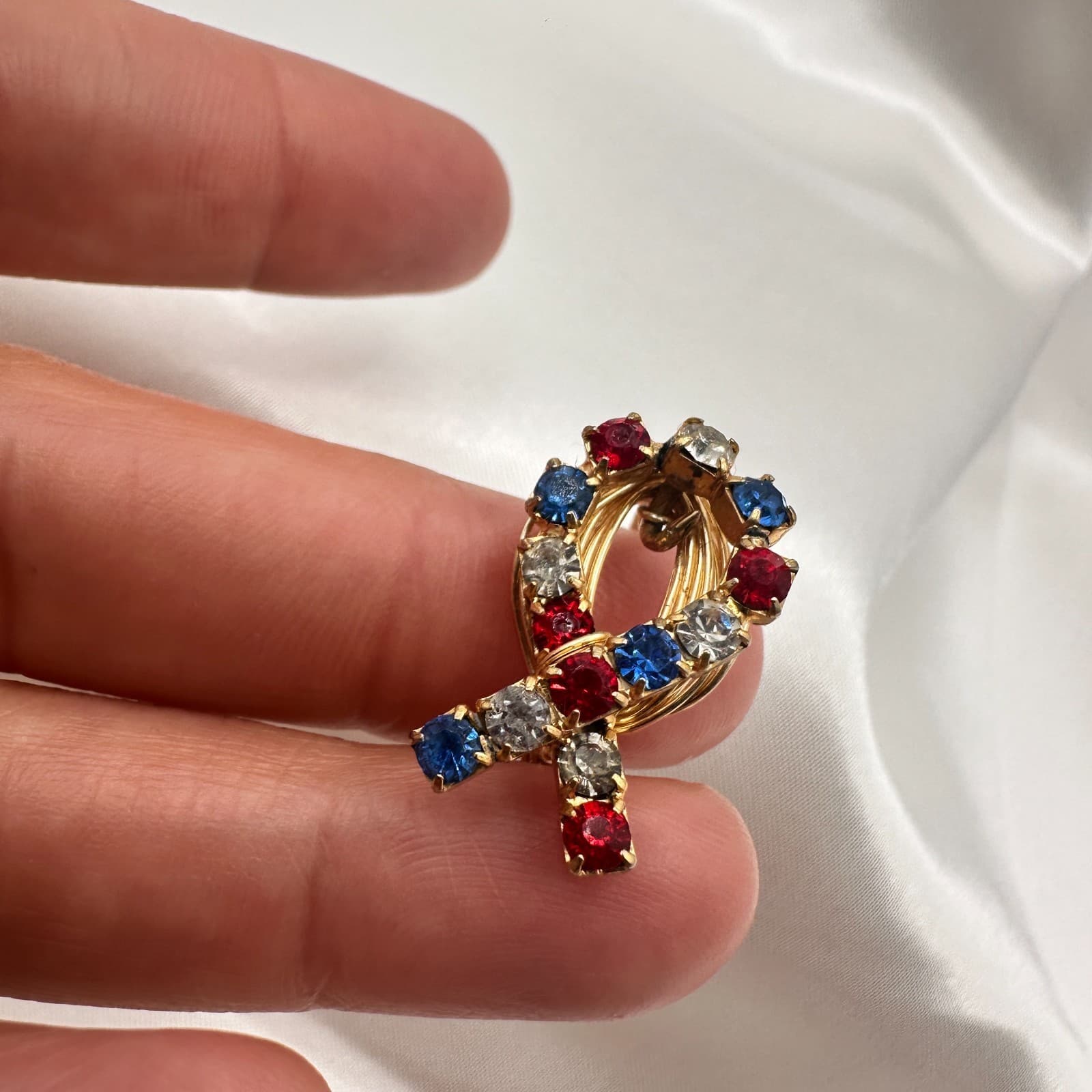 VTG Y2K Gold Tone Rhinestones Statement Bow Ring Women's Classic Fashion Jewelry - Thumbnail 8