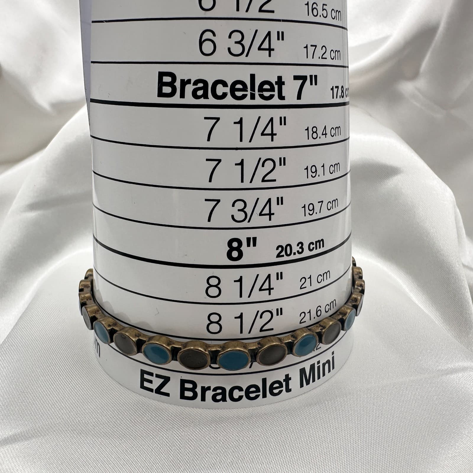 Vintage 80s Style Scalloped Edge Bangle Inlay Teal Blue Circular Classic Jewelry - Thumbnail 8