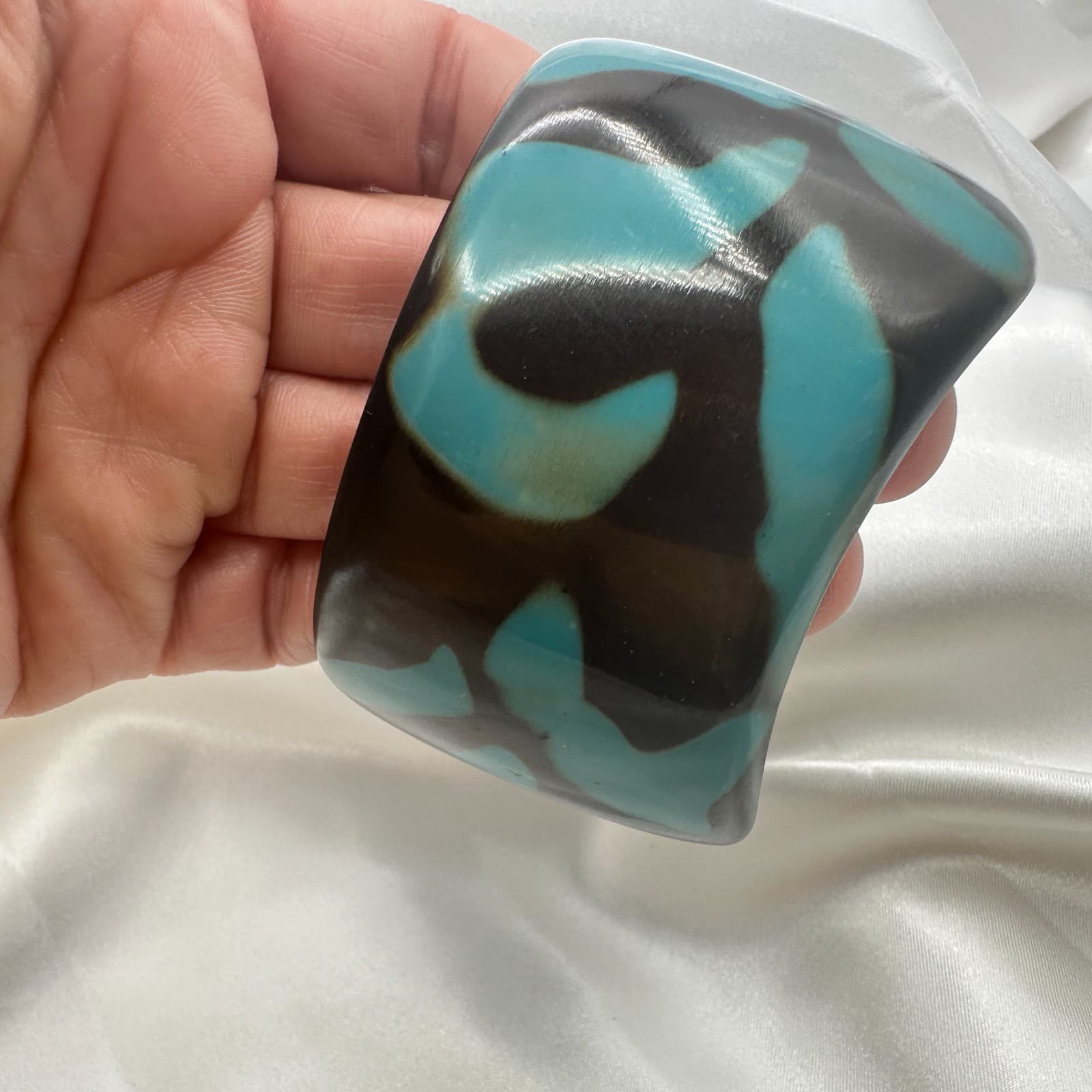 Vintage 90s Wide Bangle Bracelet Retro Chunky Bold Fashion Women's Jewelry - Thumbnail 9