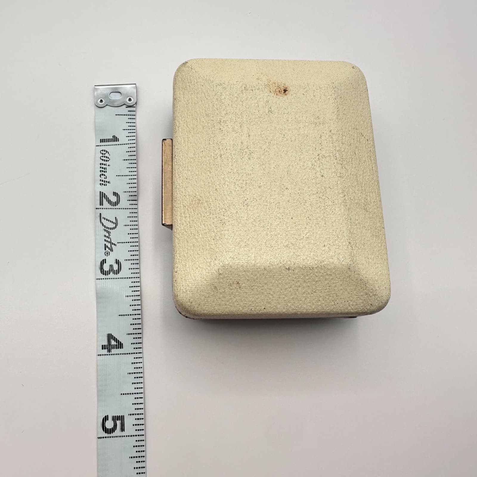 Vintage 80s Krementz Cream Textured Silk Presentation Box Gold Tone Trim Jewelry - Thumbnail 6