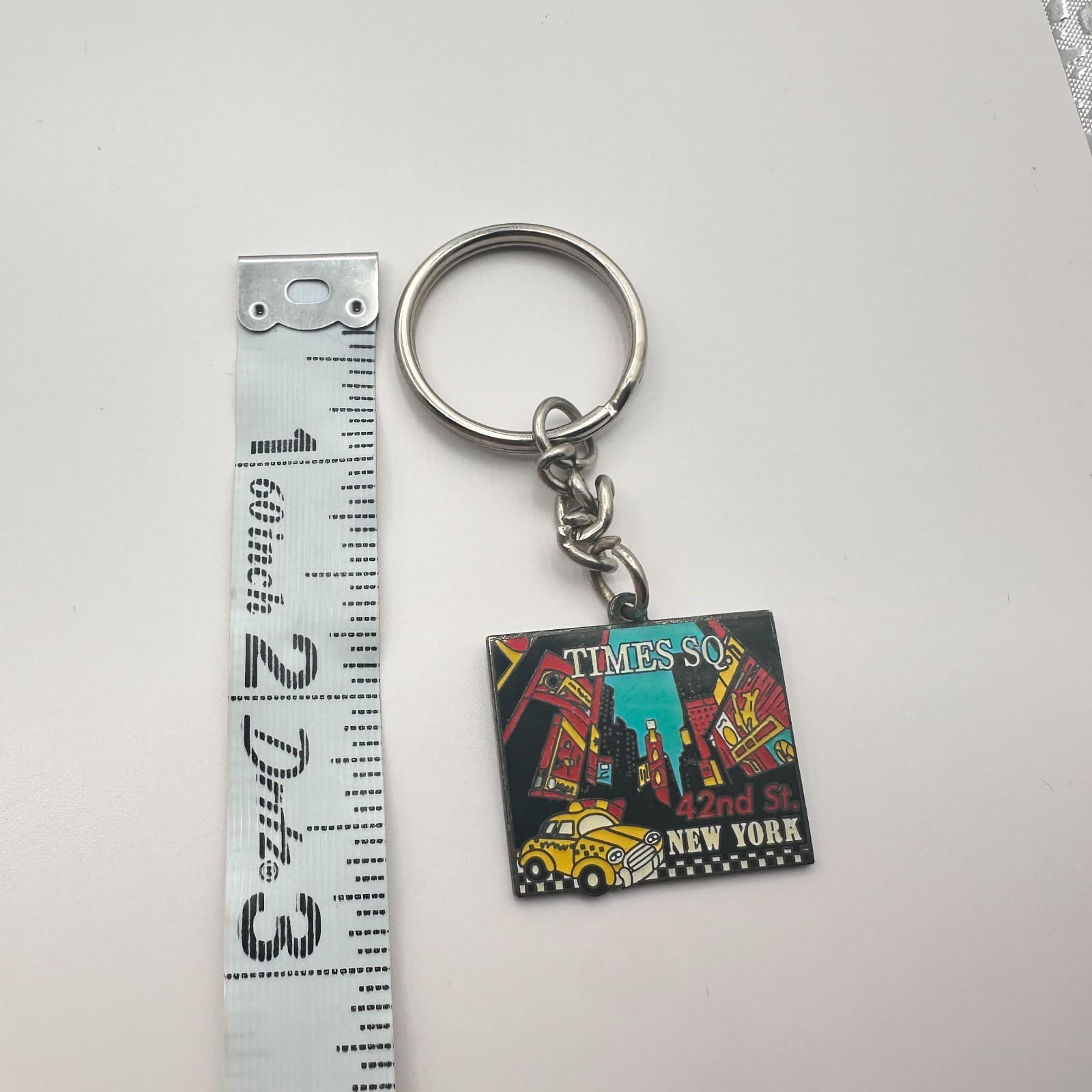 Vintage 80s Times So New York City Keychain 42nd St Yellow Taxi Souvenir Jewelry - Thumbnail 9