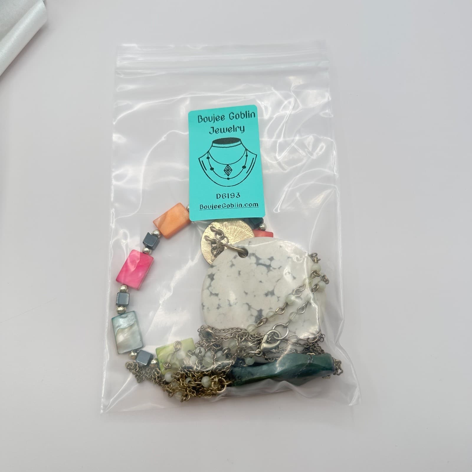 Vintage 90s Colorful Bracelet Necklaces Rectangular Bead Statement Cuff Jewelry - Thumbnail 11