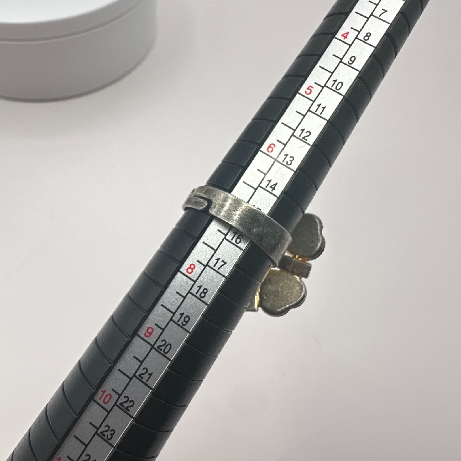 Vintage Y2K Silver Tone Clear Rhinestone Heart Floral Ring Statement Jewelry - Thumbnail 8