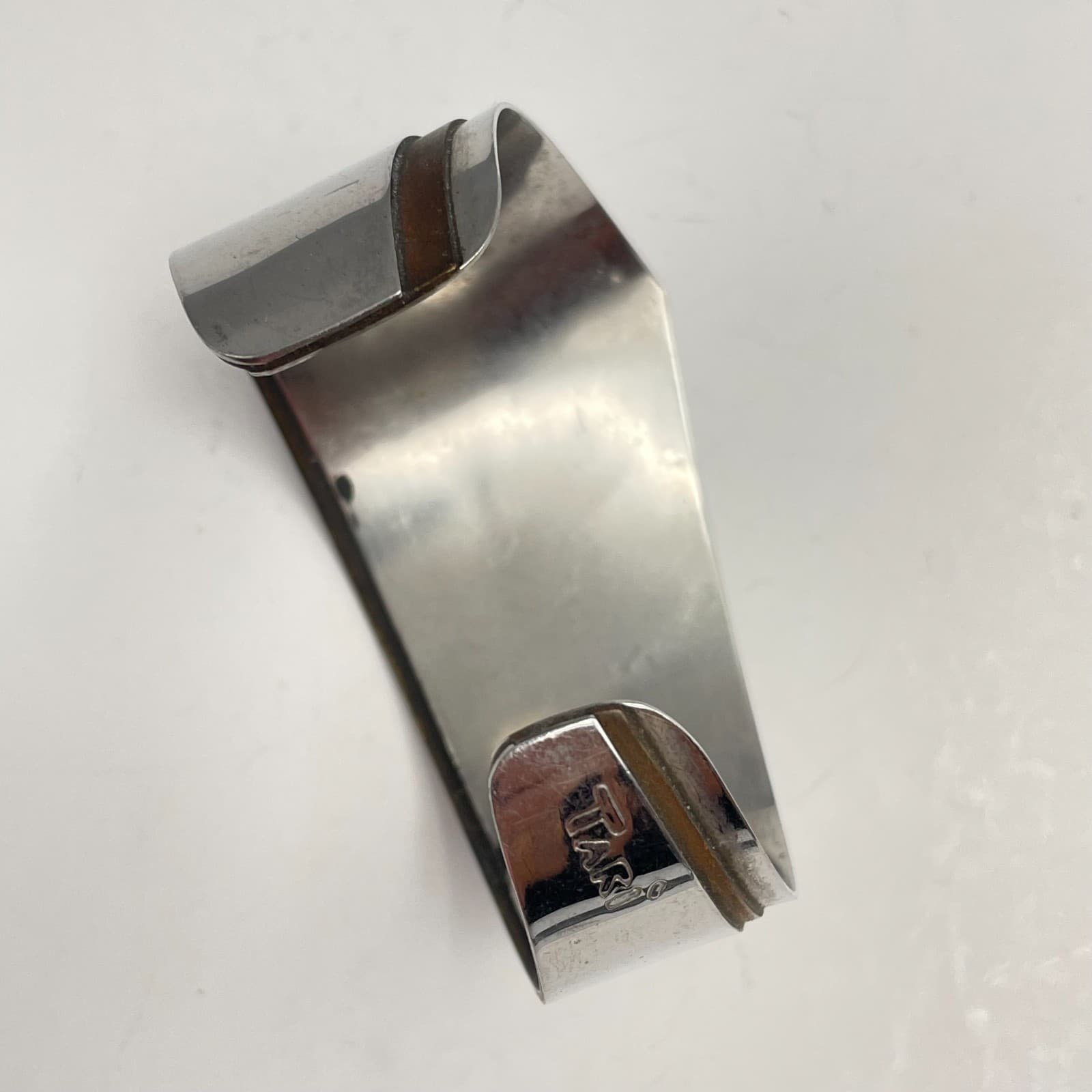 Vintage 90s TARI Wide Metal Cuff Bracelet Geometric Modernist Fashion Jewelry - Thumbnail 4