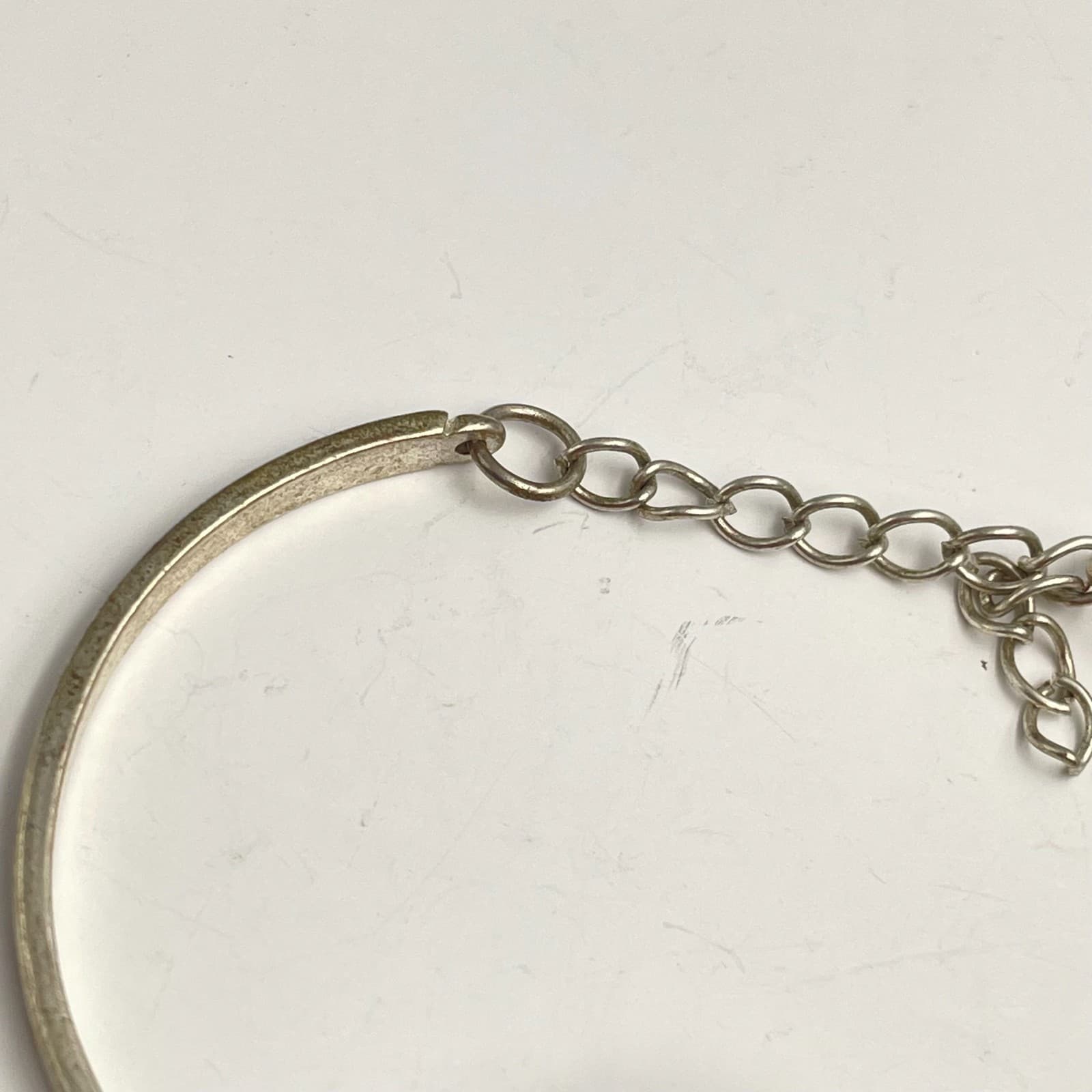 Vintage 90s Pentagram Star Bracelet Purple Glass Silver Tone Bangle Mystical - Thumbnail 3