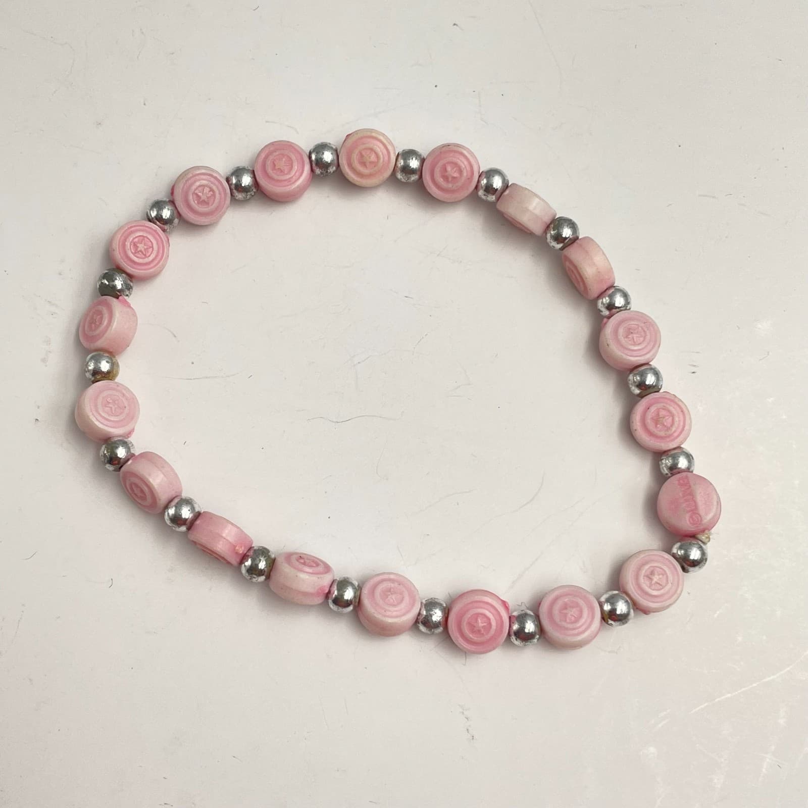 Vintage 80s Patriotic Beaded Stretch Bracelets Red White Blue Star Heart Jewelry - Thumbnail 7