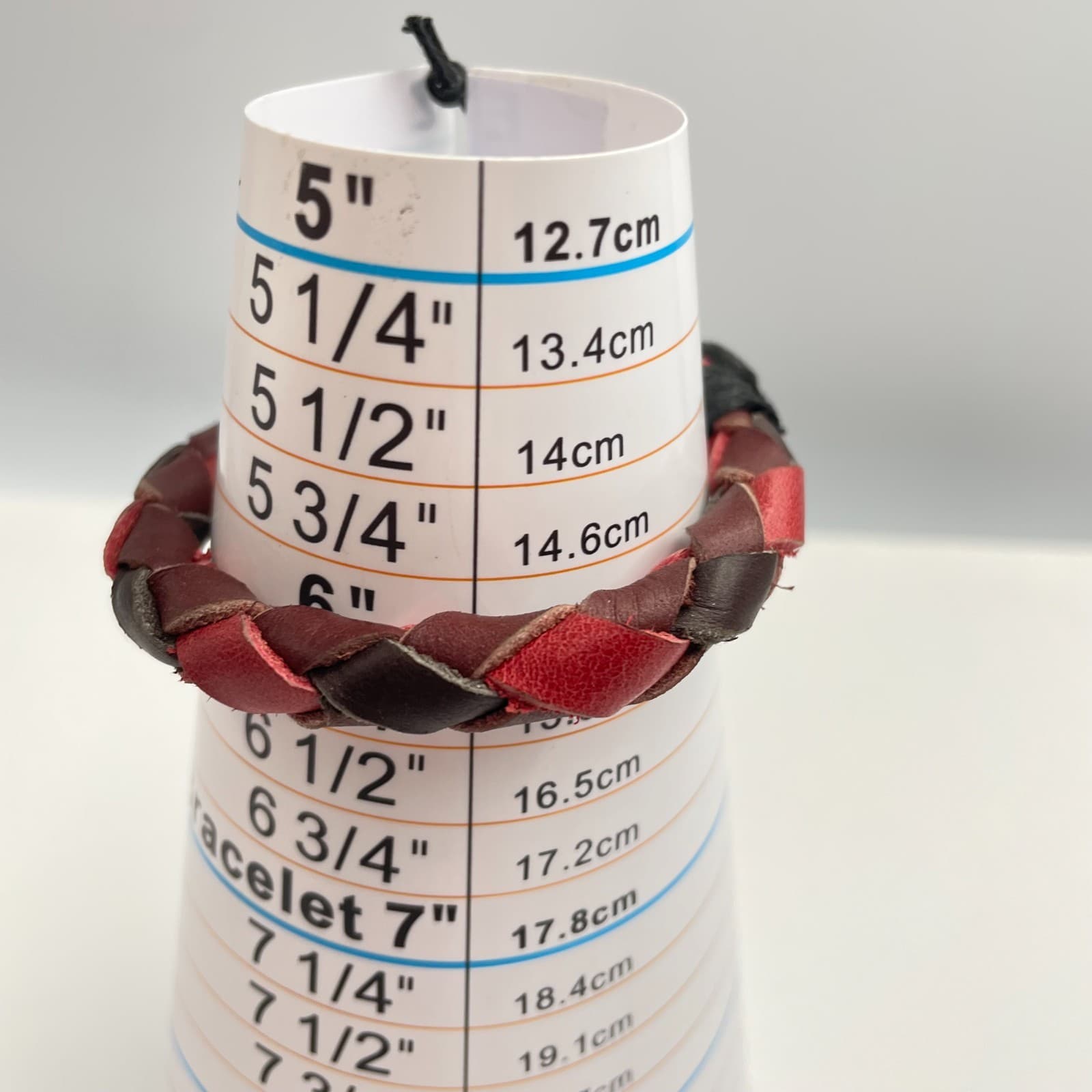 Vintage 90s Braided Leather Bracelet Boho Minimalist Adjustable Fashion Jewelry - Thumbnail 8