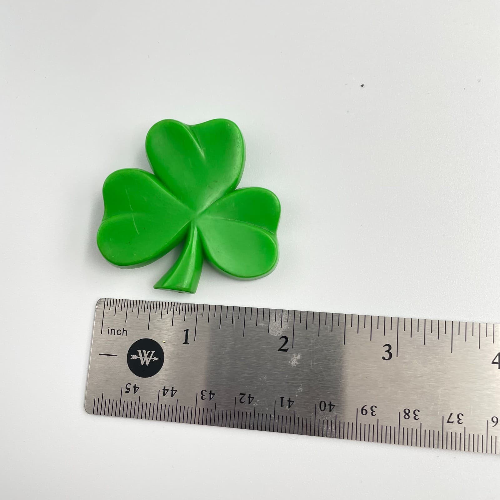 Vintage 80s Green Shamrock Brooch Pin Lucky Clover St. Patrick's Day Jewelry - Thumbnail 5