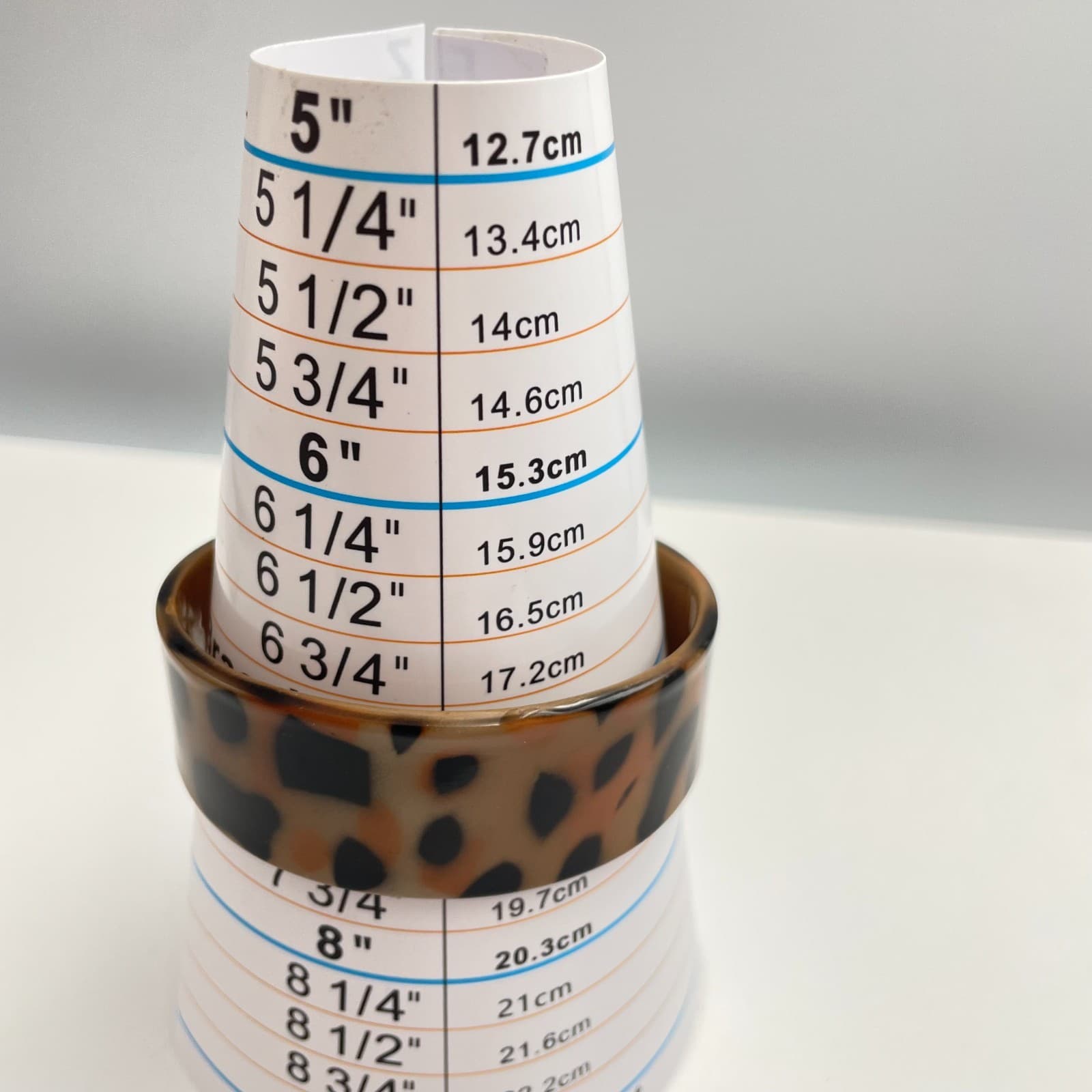 Vintage 80s Tortoise Acrylic Cuff Bracelet Brown Leopard Print Bangle Jewelry - Thumbnail 6