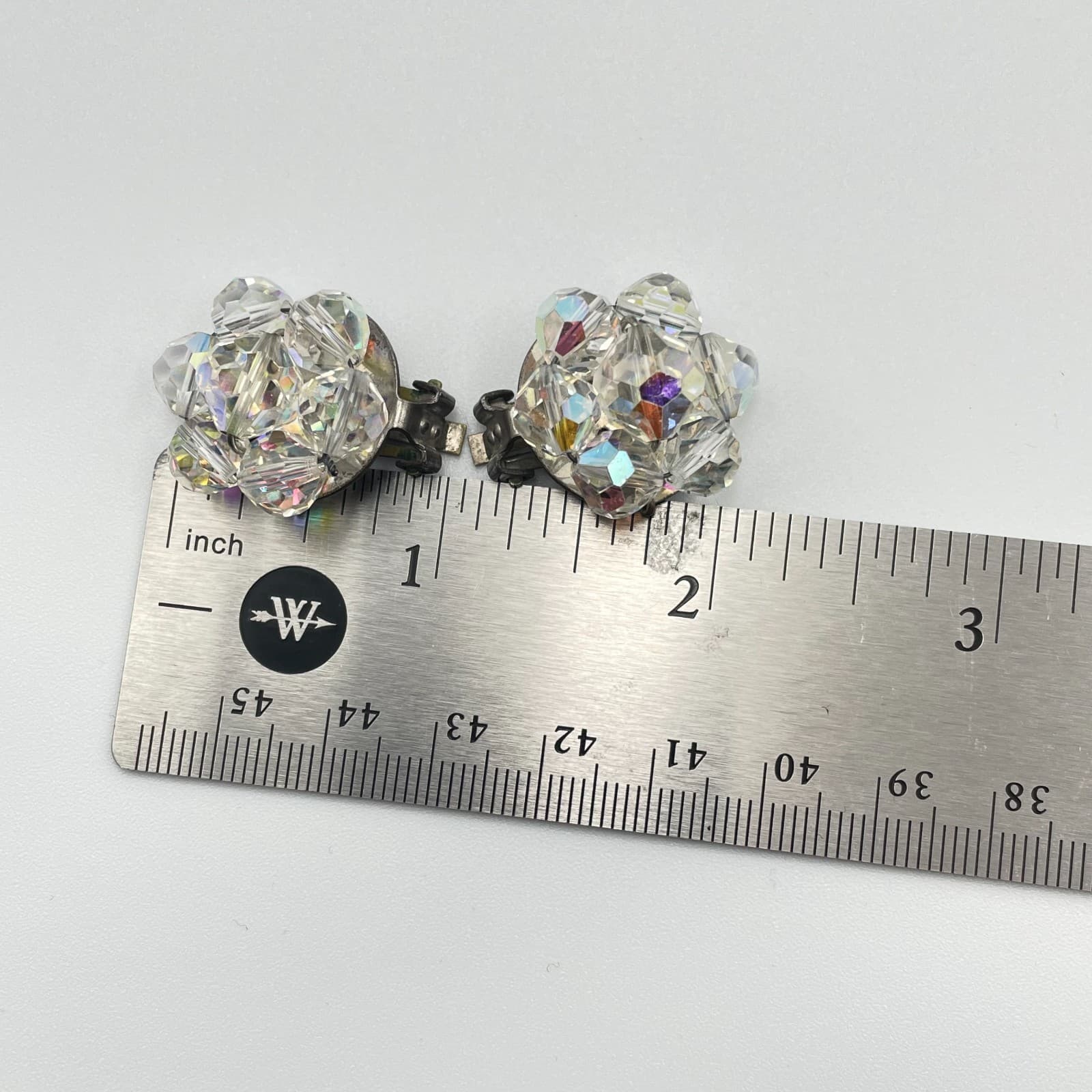 Vintage 80s Aurora Borealis Earrings Boho Statement Women's Classic Jewelry - Thumbnail 7