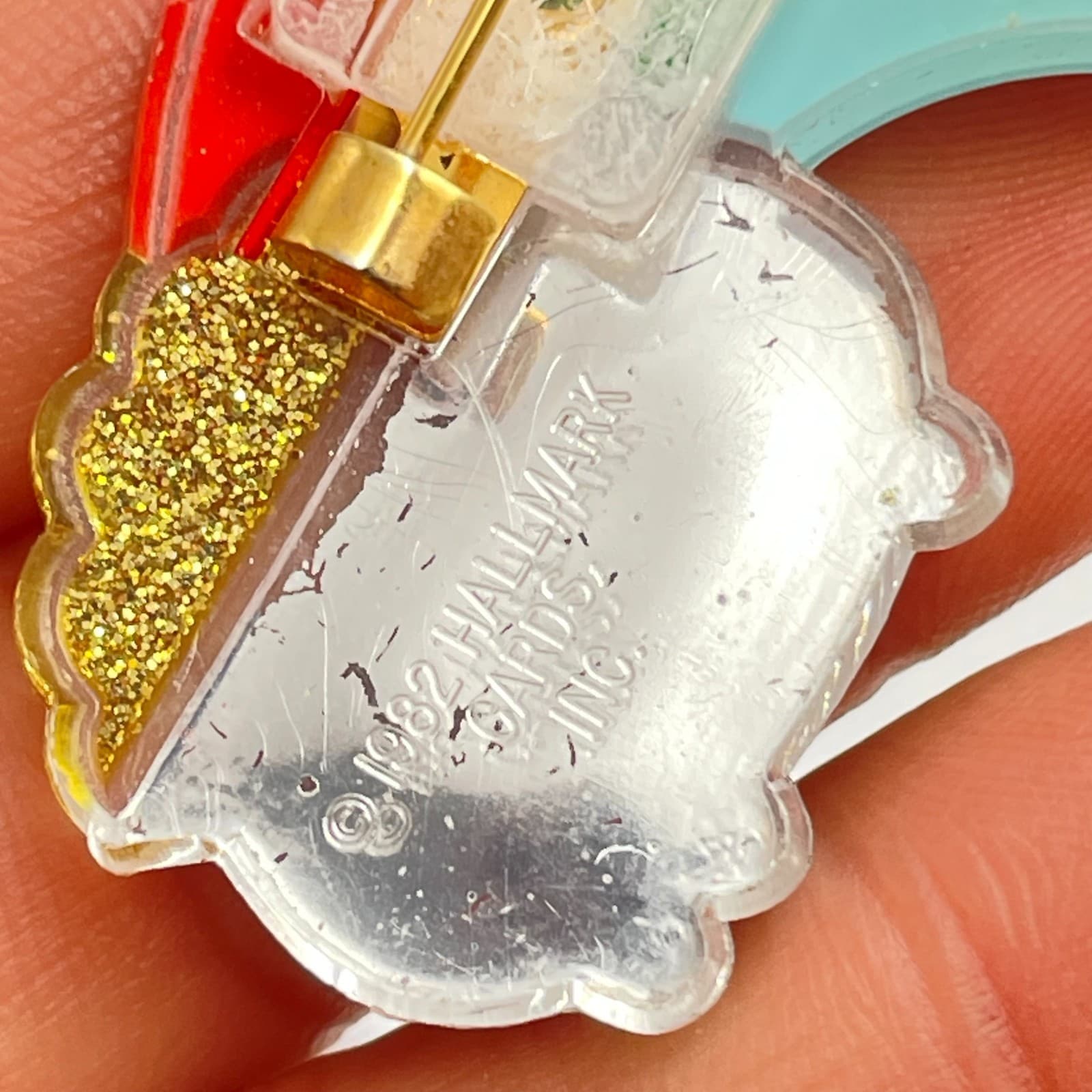 Vintage 80s Hallmark Rainbow Pot Glitter Gold Tone Pin Brooch St. Patrick’s Day - Thumbnail 8