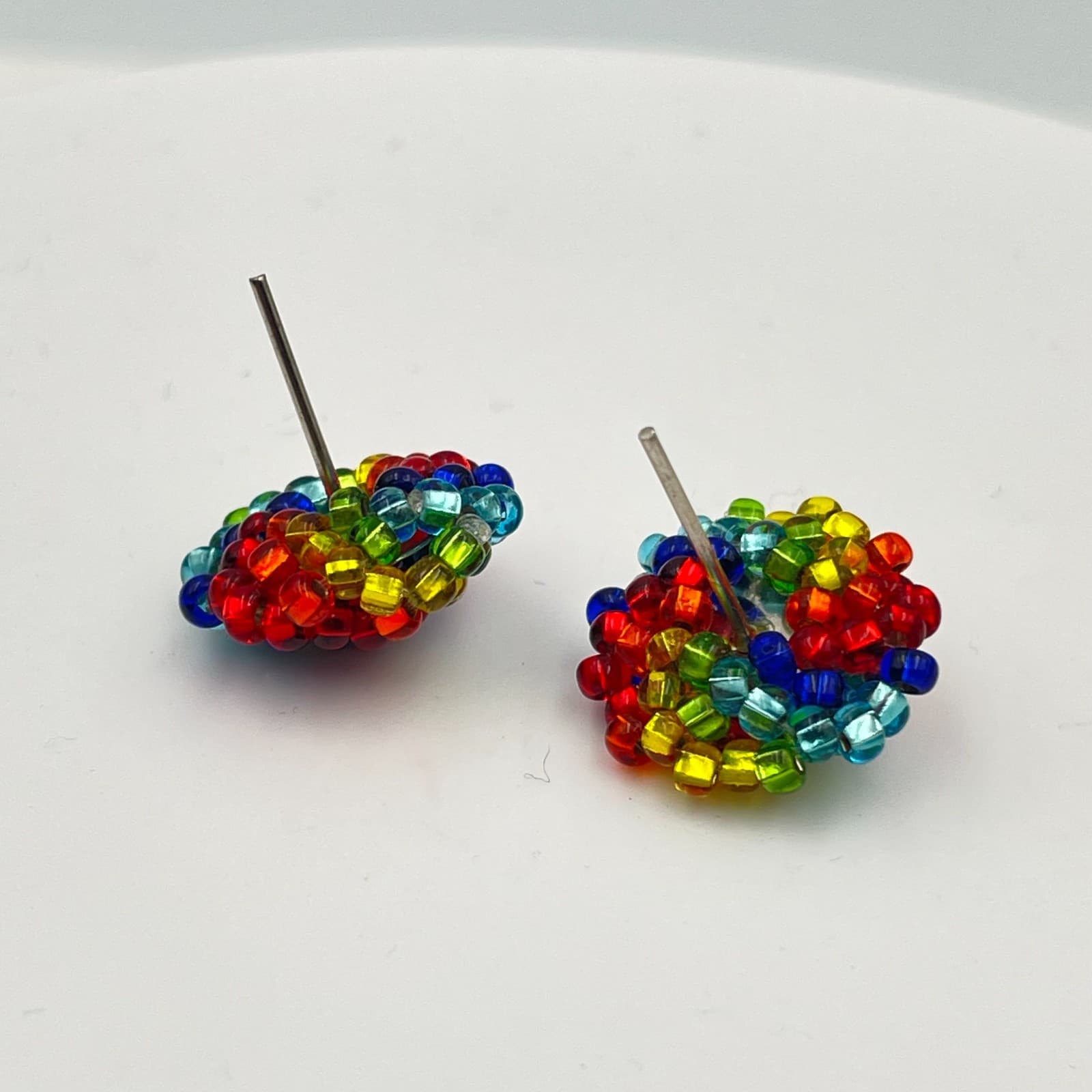 Vintage Y2K Seed Beaded Stud Earrings Boho Statement Women s Classic Jewelry - Thumbnail 6