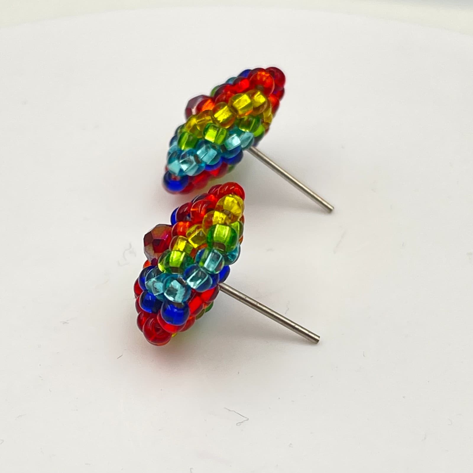 Vintage Y2K Seed Beaded Stud Earrings Boho Statement Women s Classic Jewelry - Thumbnail 3