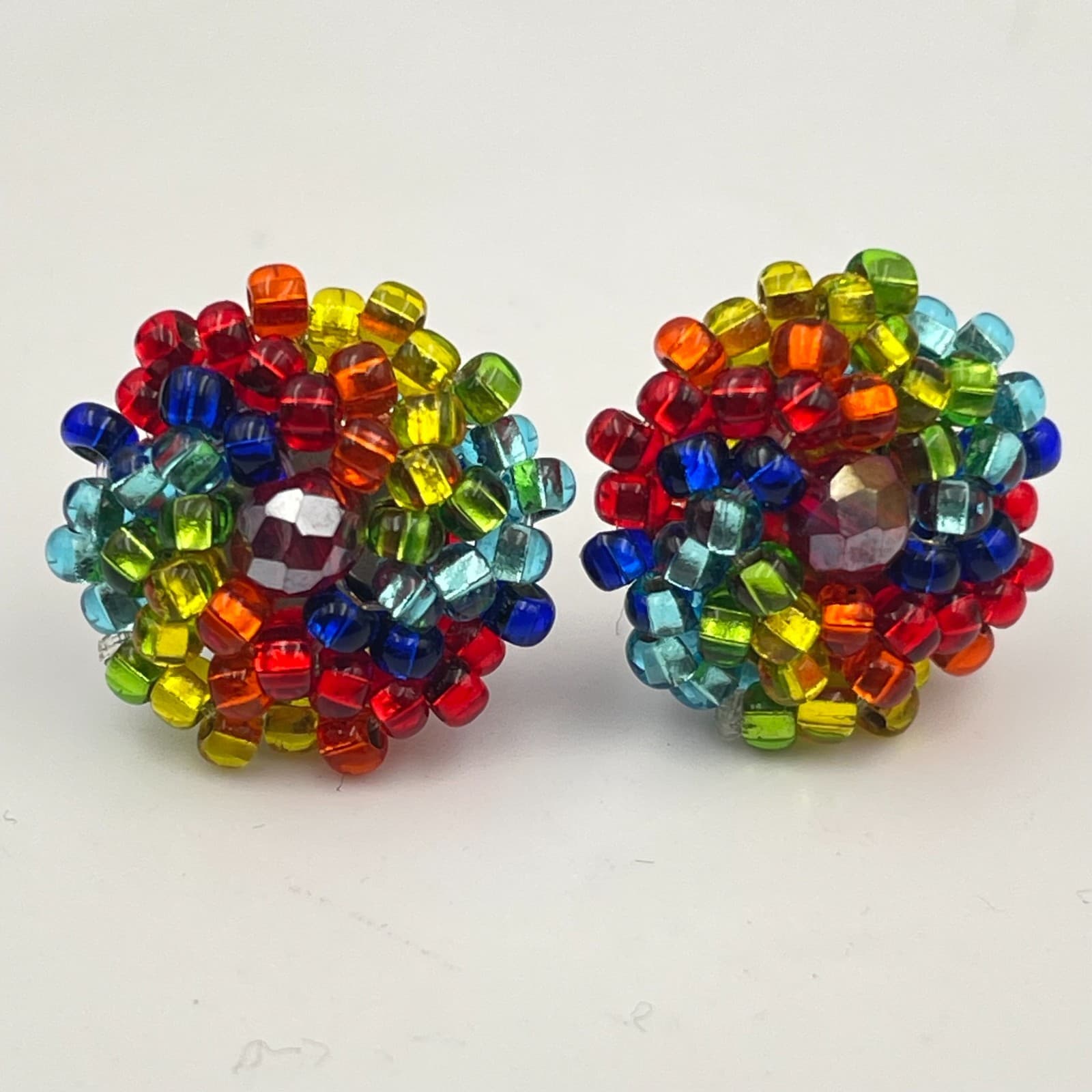 Vintage Y2K Seed Beaded Stud Earrings Boho Statement Women s Classic Jewelry - Image 1